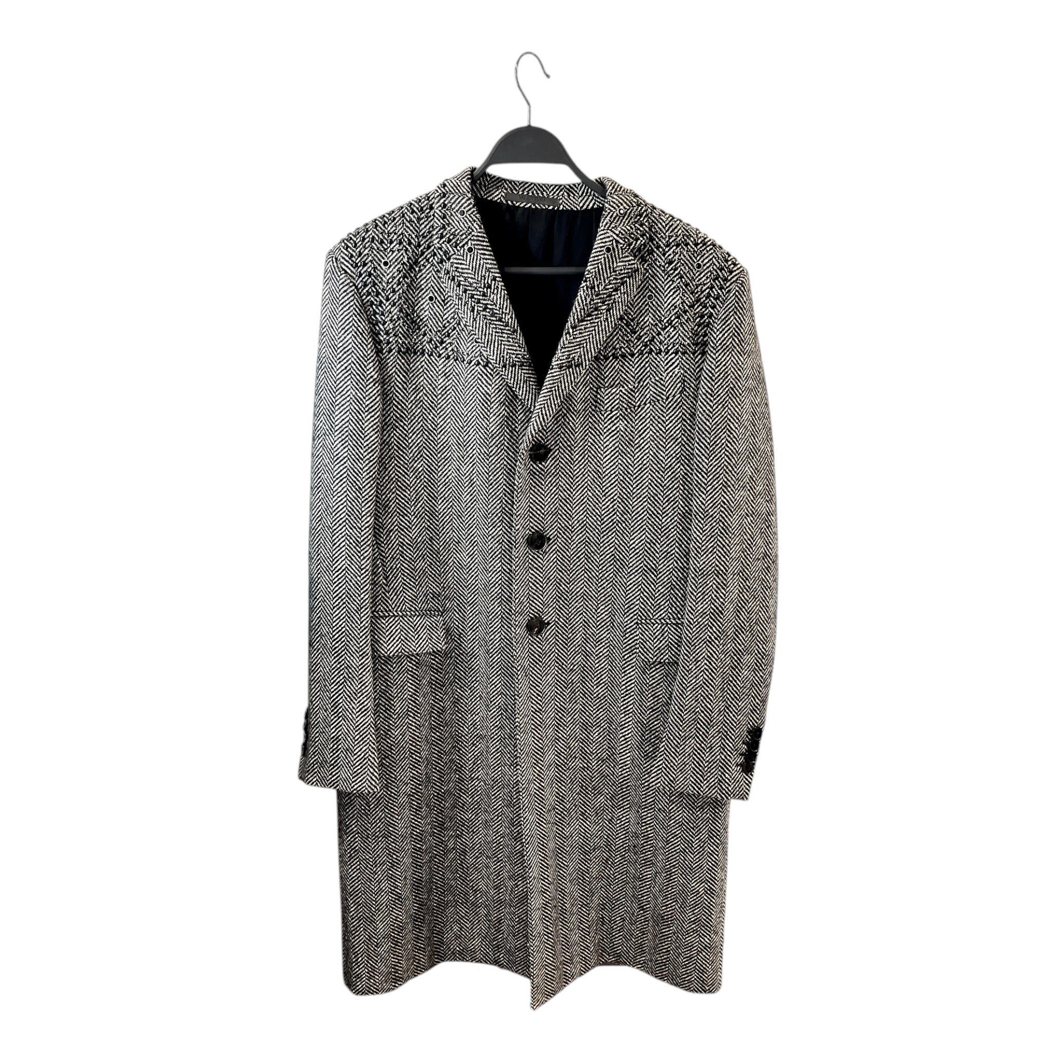 VALENTINO/Peacoat/50/Wool/GRY/Single Breasted/Herringbone/F/W 2016 STUDDED view 1