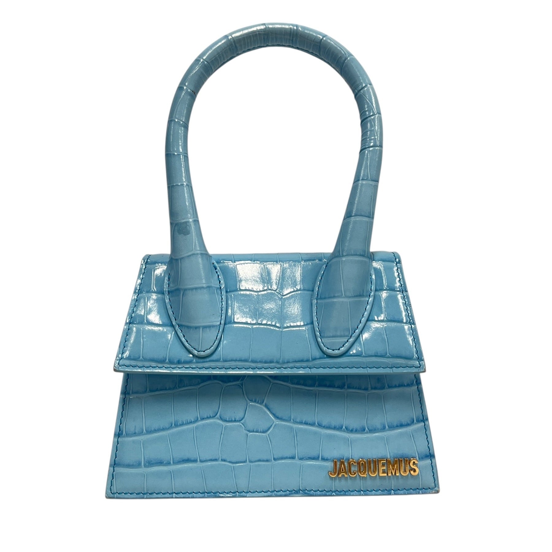 JACQUEMUS/Hand Bag/Leather/BLU/Le Chiquito CrocEmbossed view 1