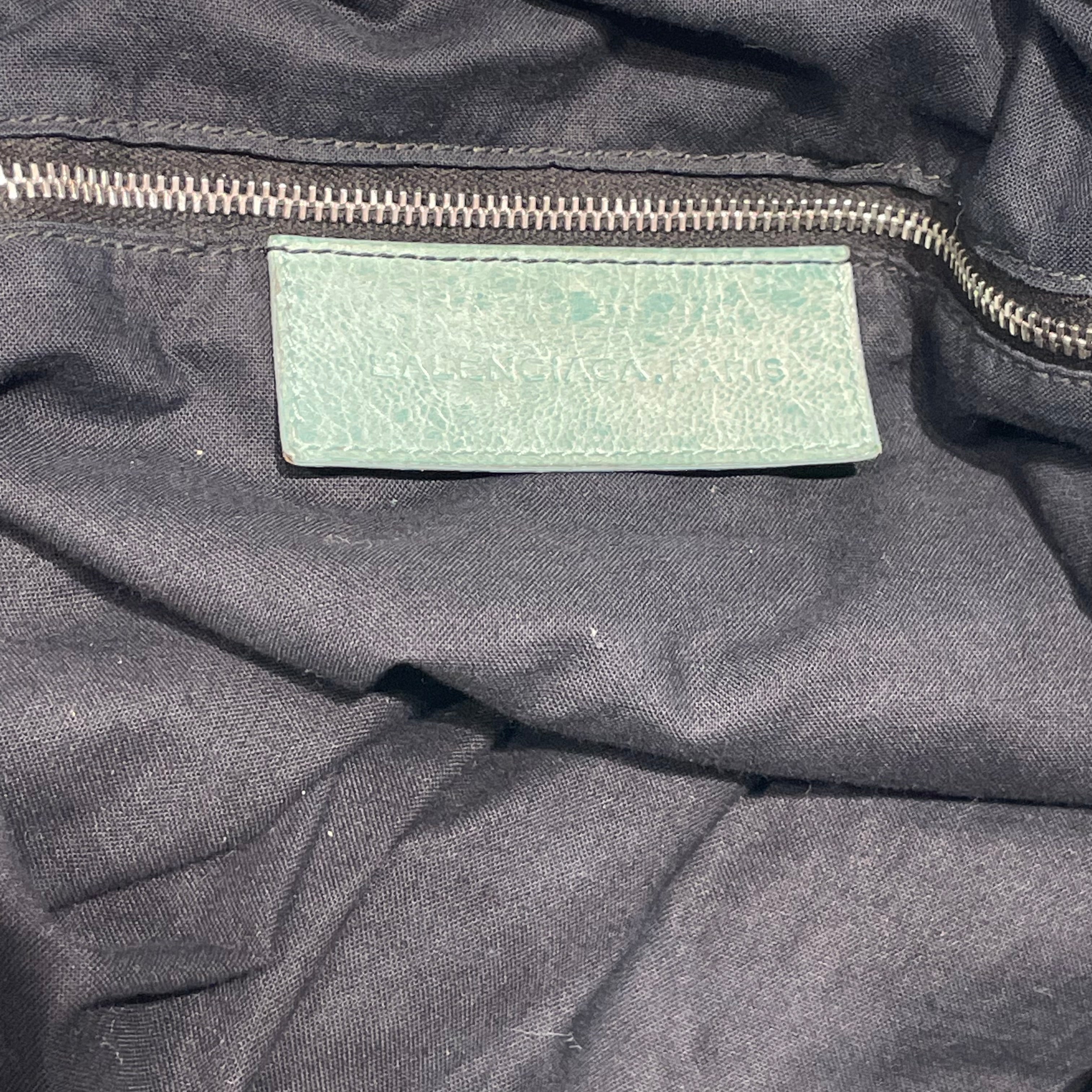BALENCIAGA/Bag/Leather/BLU/Pompom motocross turquoise view 5
