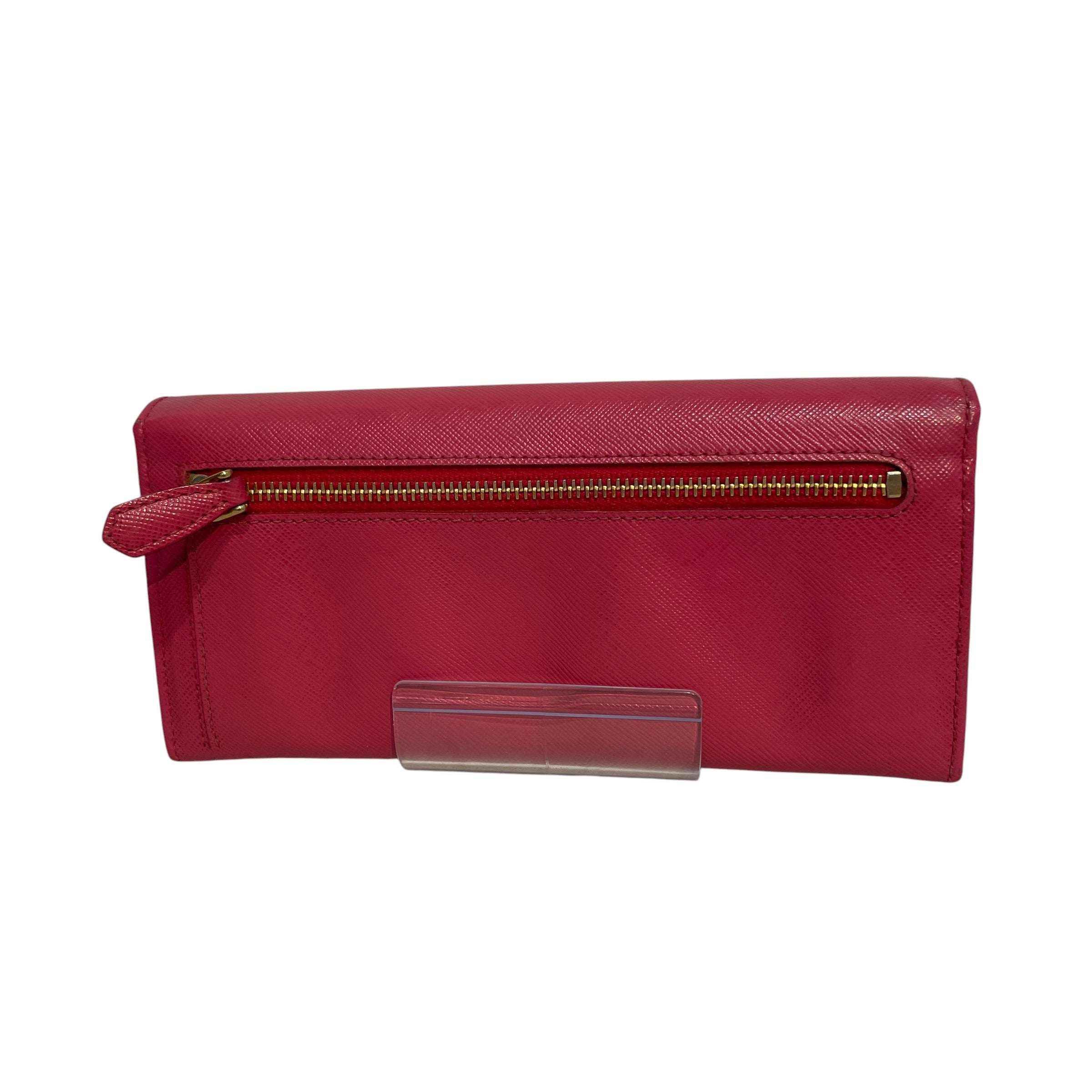 PRADA/Long Wallet/Leather/PNK/Saffiano Bow Wallet view 2