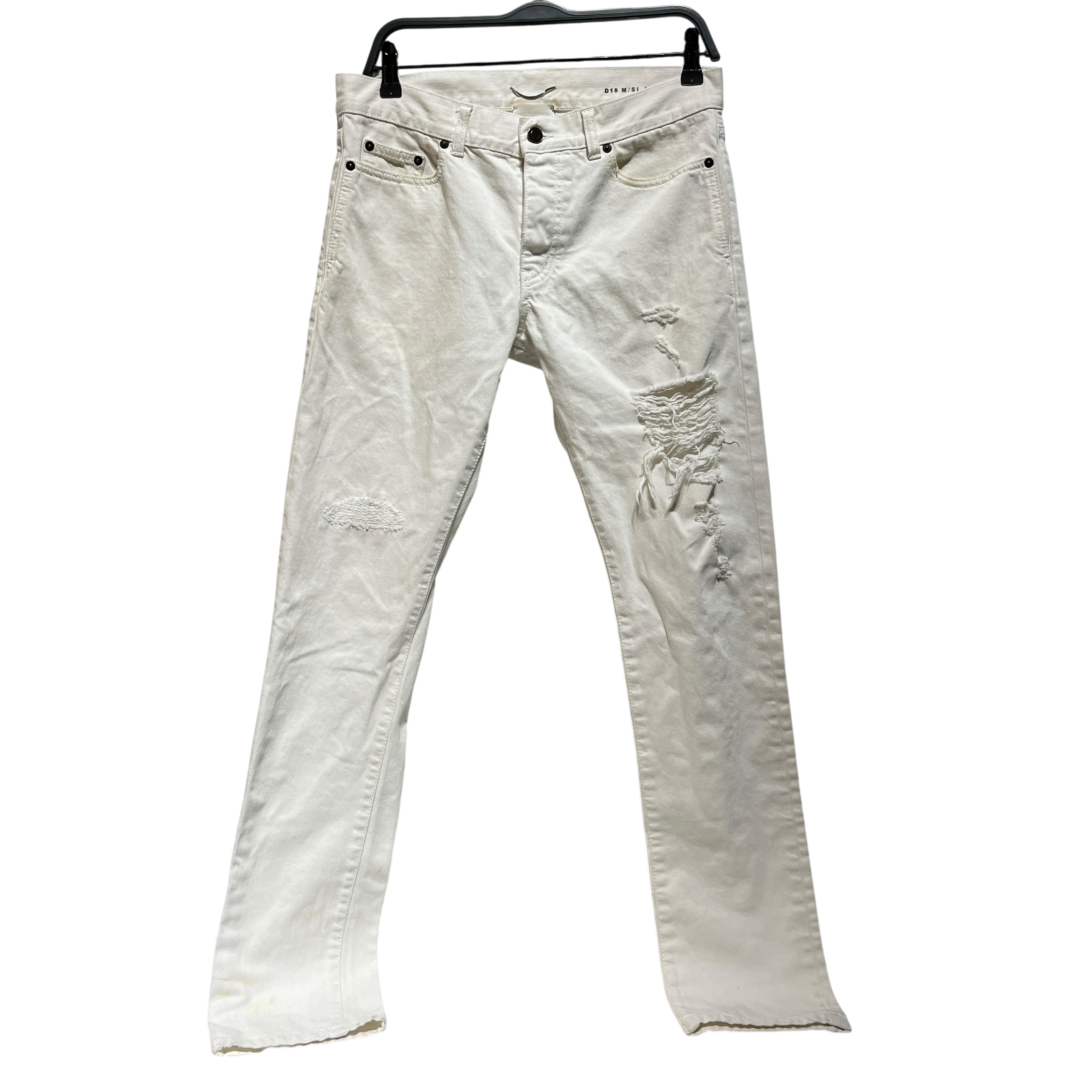 SAINT LAURENT/Skinny Pants/30/Denim/WHT/D18 DISTRESSED view 1