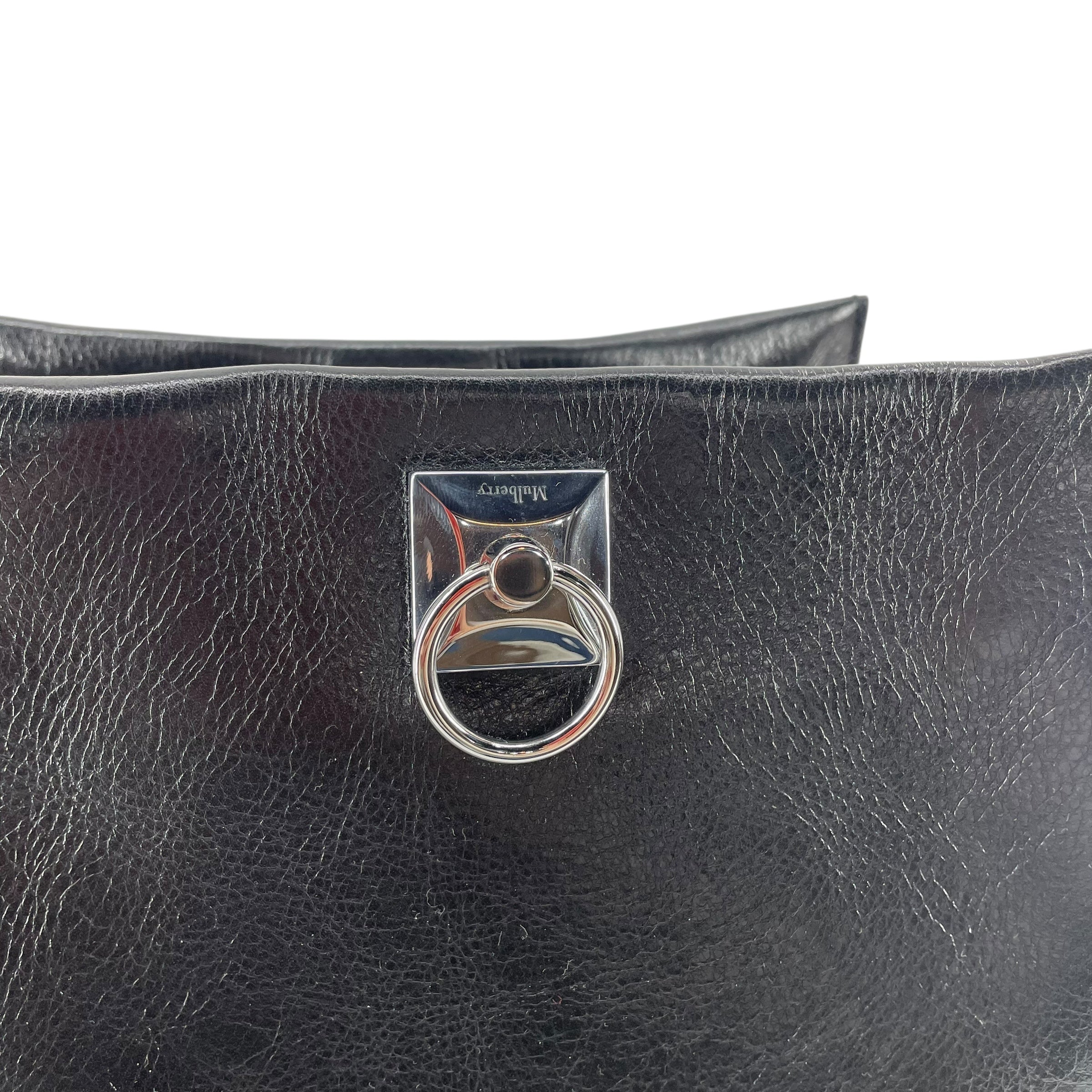 MULBERRY/Hand Bag/Leather/BLK/BRAIDED HANDLE SILVER RING view 4