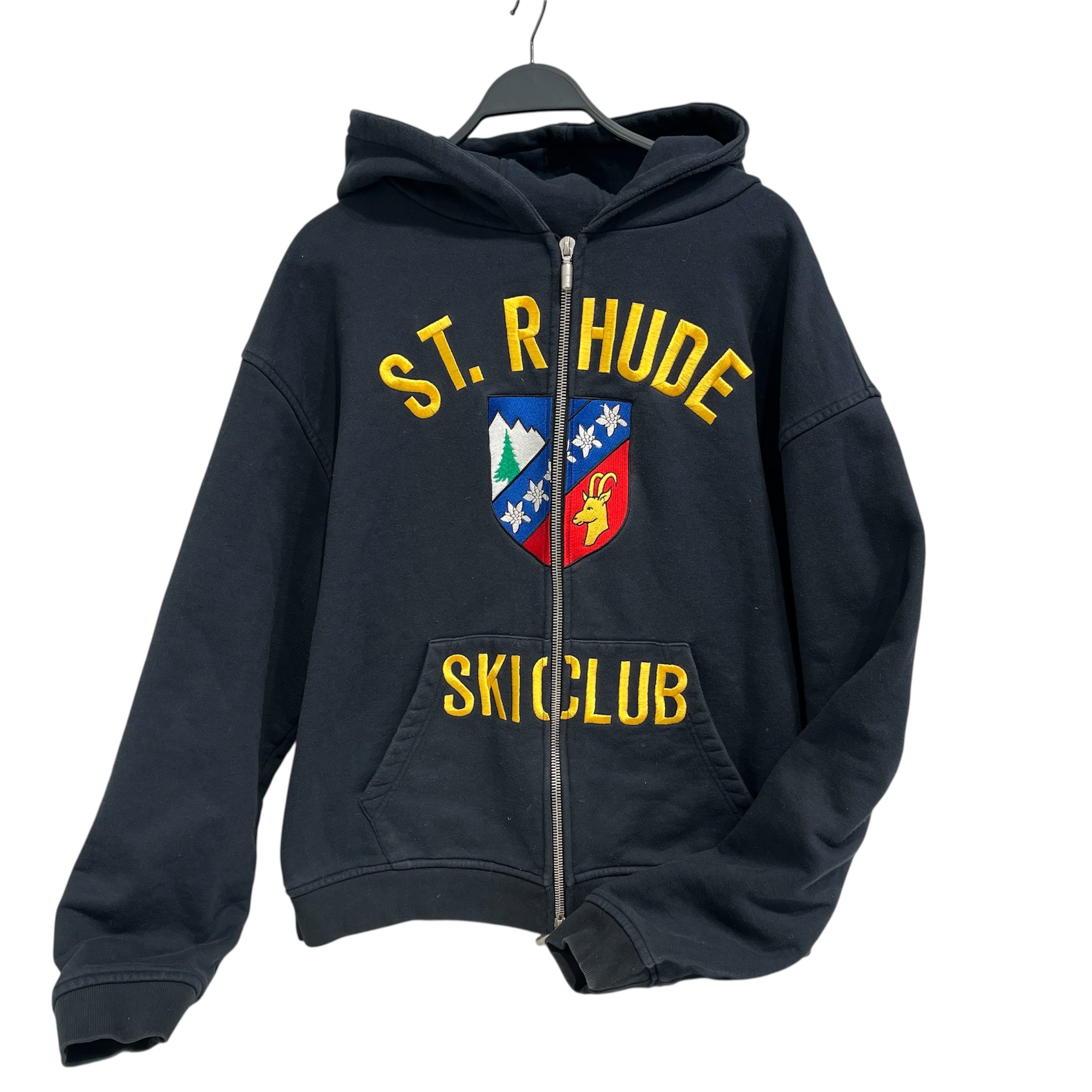 RHUDE/Sweatshirt/XL/Graphic/Cotton/BLK/Coat of arms/yellow embroidery view 1