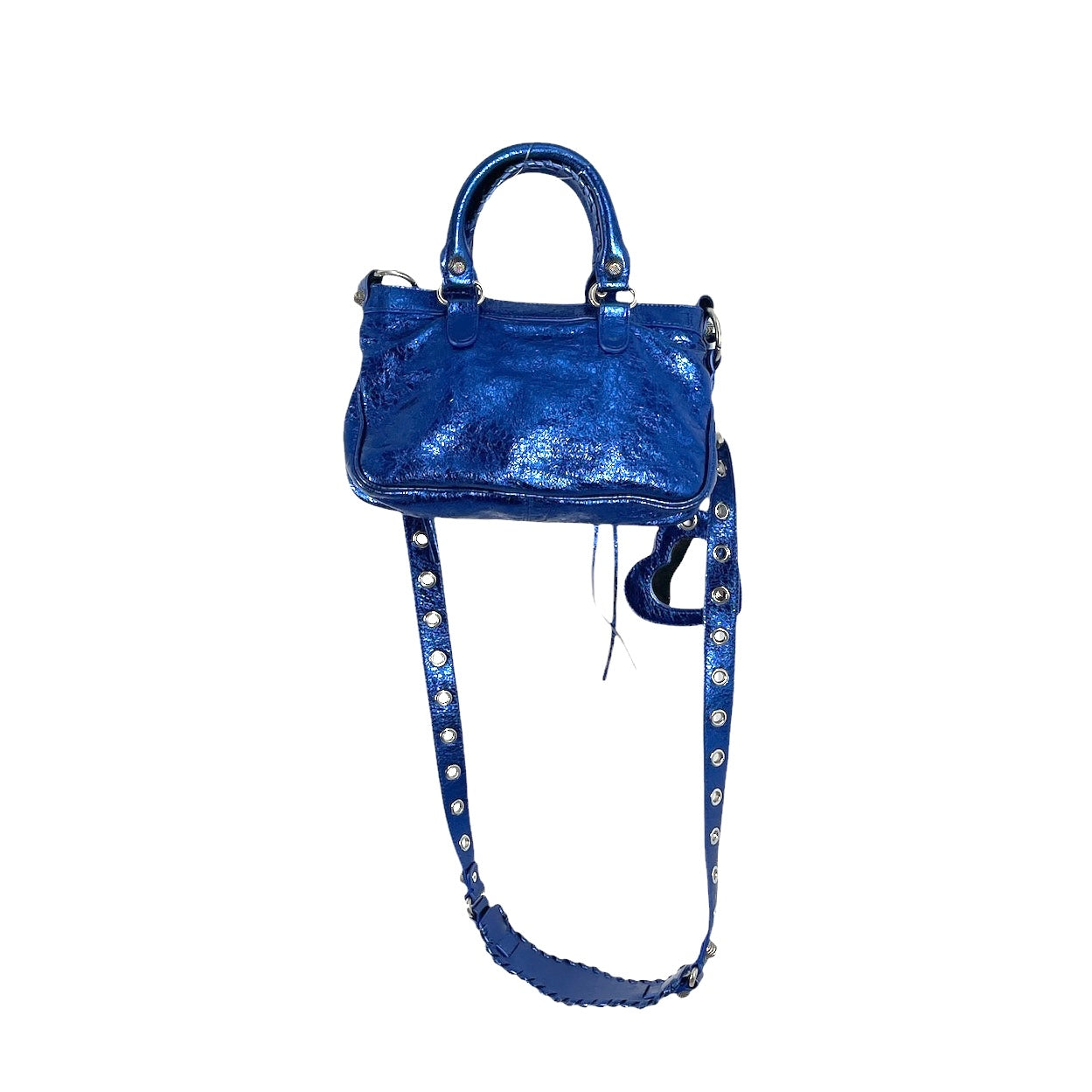 BALENCIAGA/Bag/Leather/BLU/metallic blu neocagole mini view 2