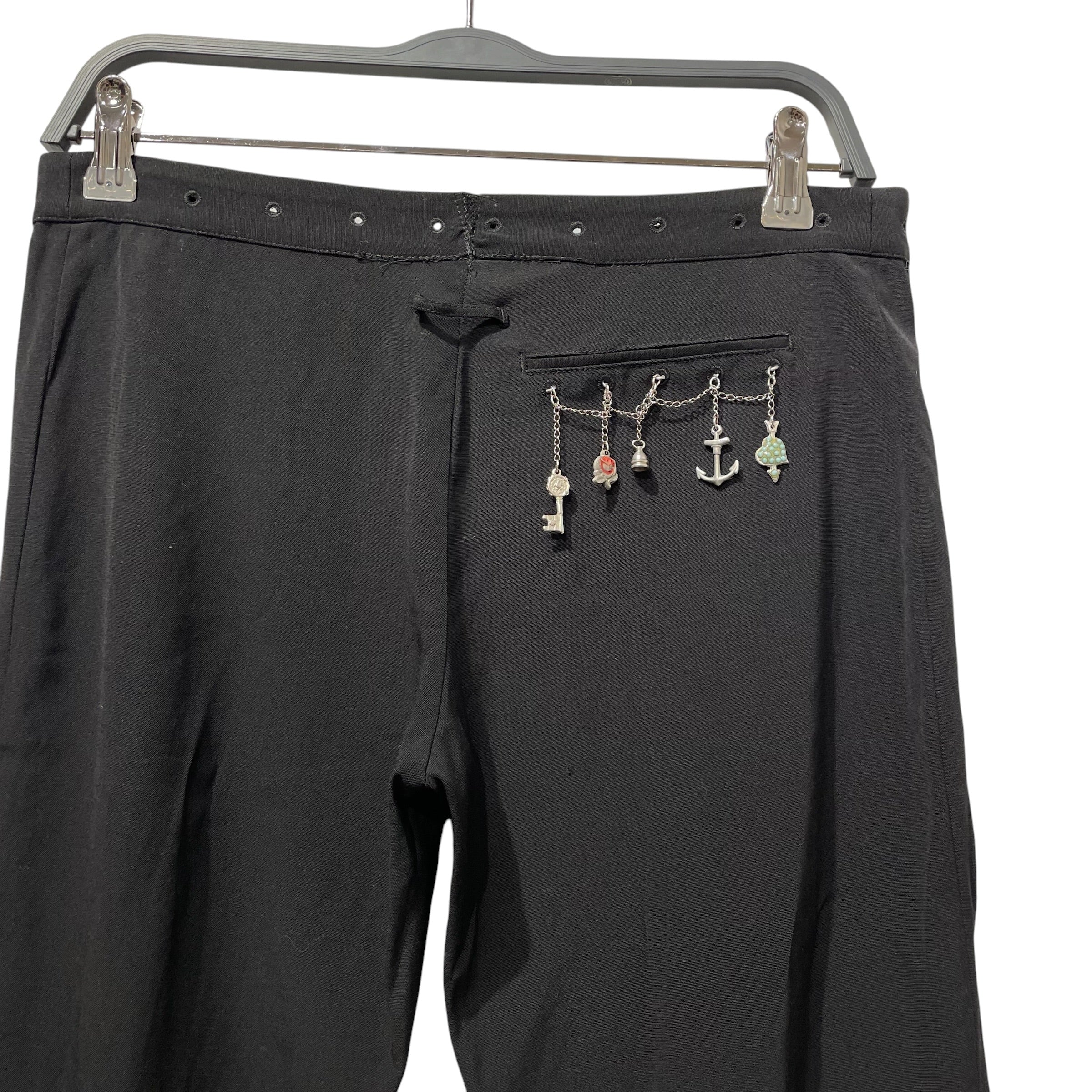Jean Paul GAULTIER FEMME/Straight Pants/6/Wool/BLK/back charms view 3
