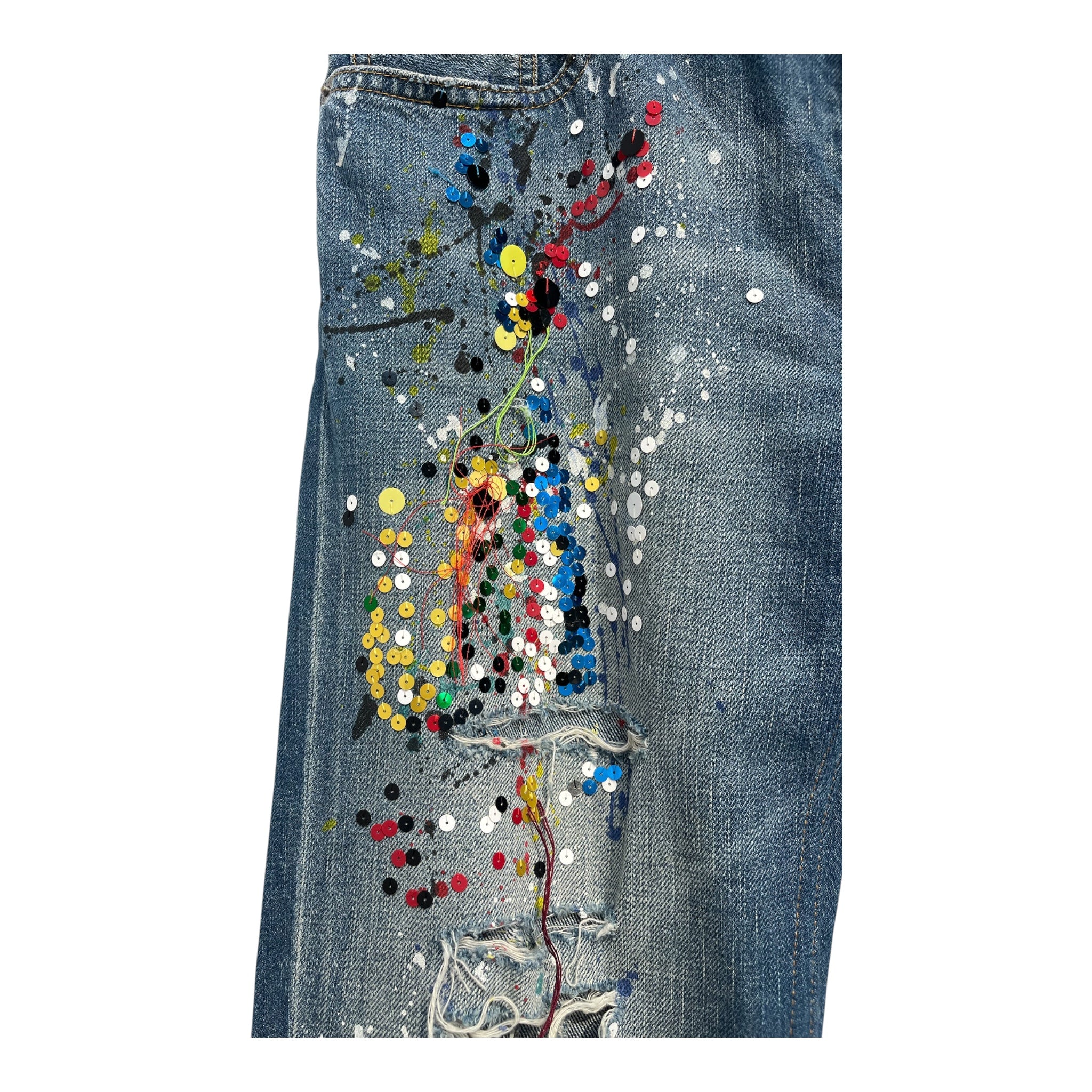 RALPH LAUREN/Bottoms/Cotton/BLU/SEQUIN AND PAINT SPLATTER view 6