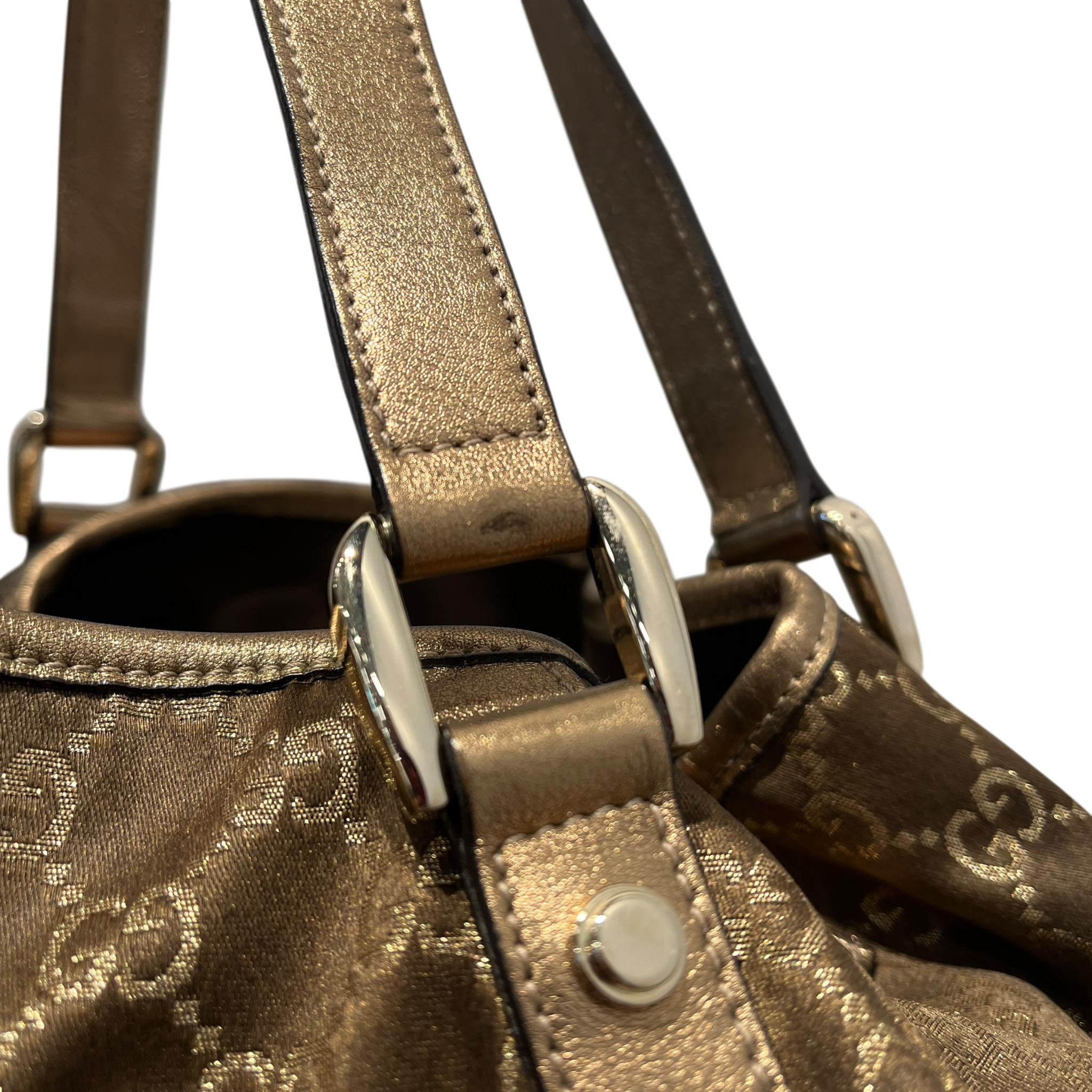 GUCCI/Hand Bag/Monogram/Cotton/BRW/GG MONOGRAM GOLD ABBEY view 8