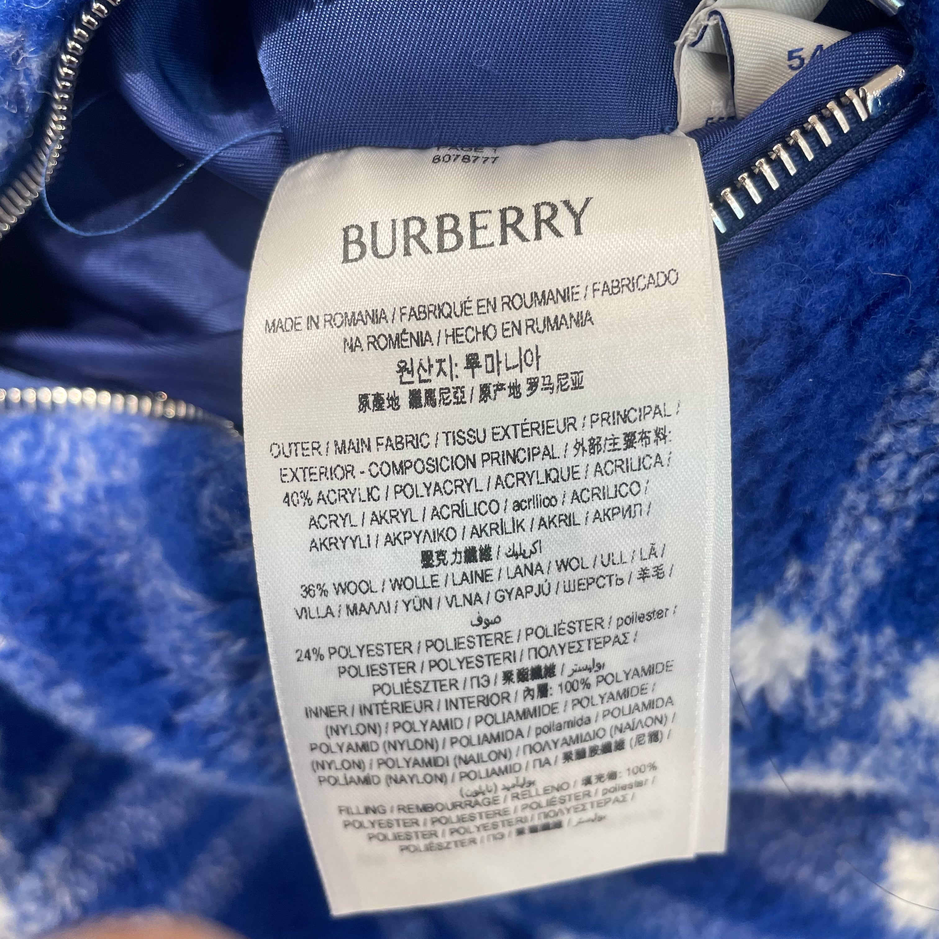 BURBERRY/Jacket/52/Wool/BLU/REVERSIBLE CHECK JACKET view 4