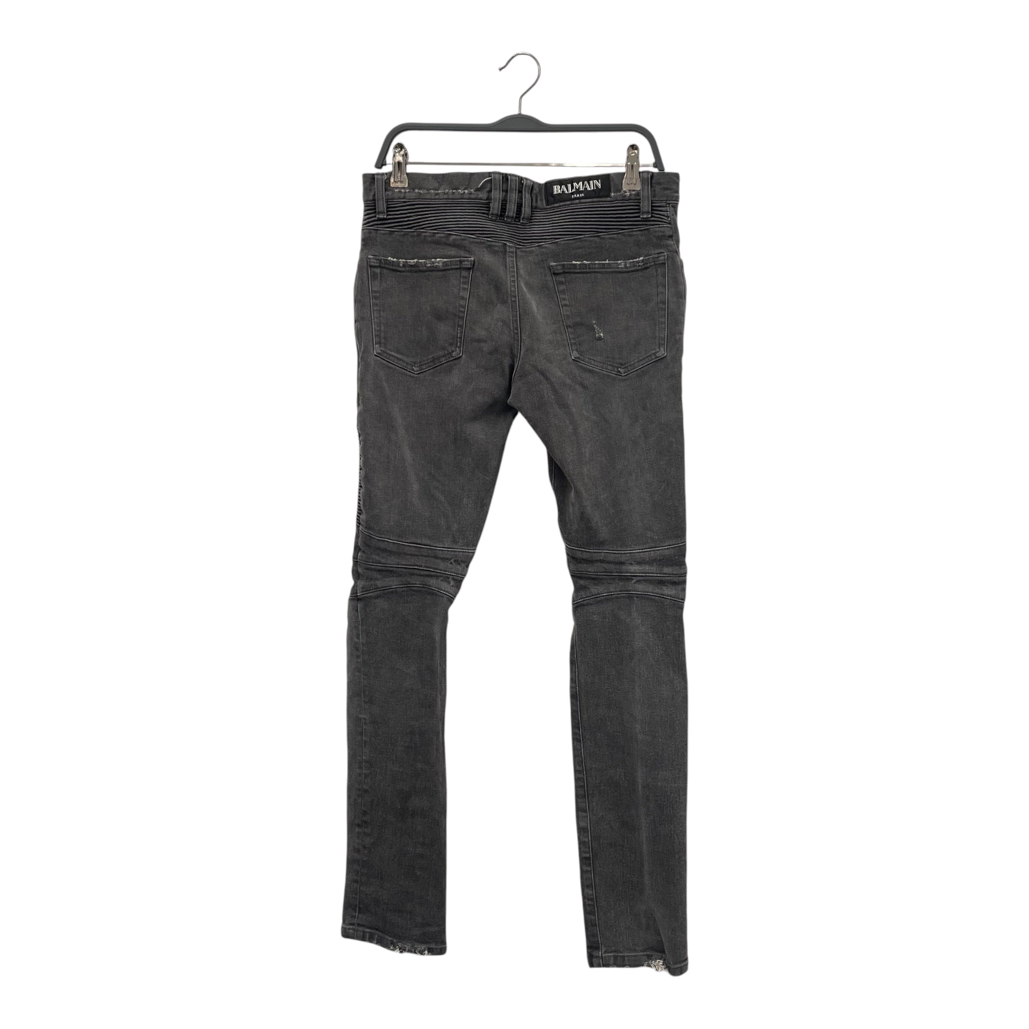 BALMAIN/Skinny Pants/30/Denim/GRY/DISTRESSED MOTO view 2