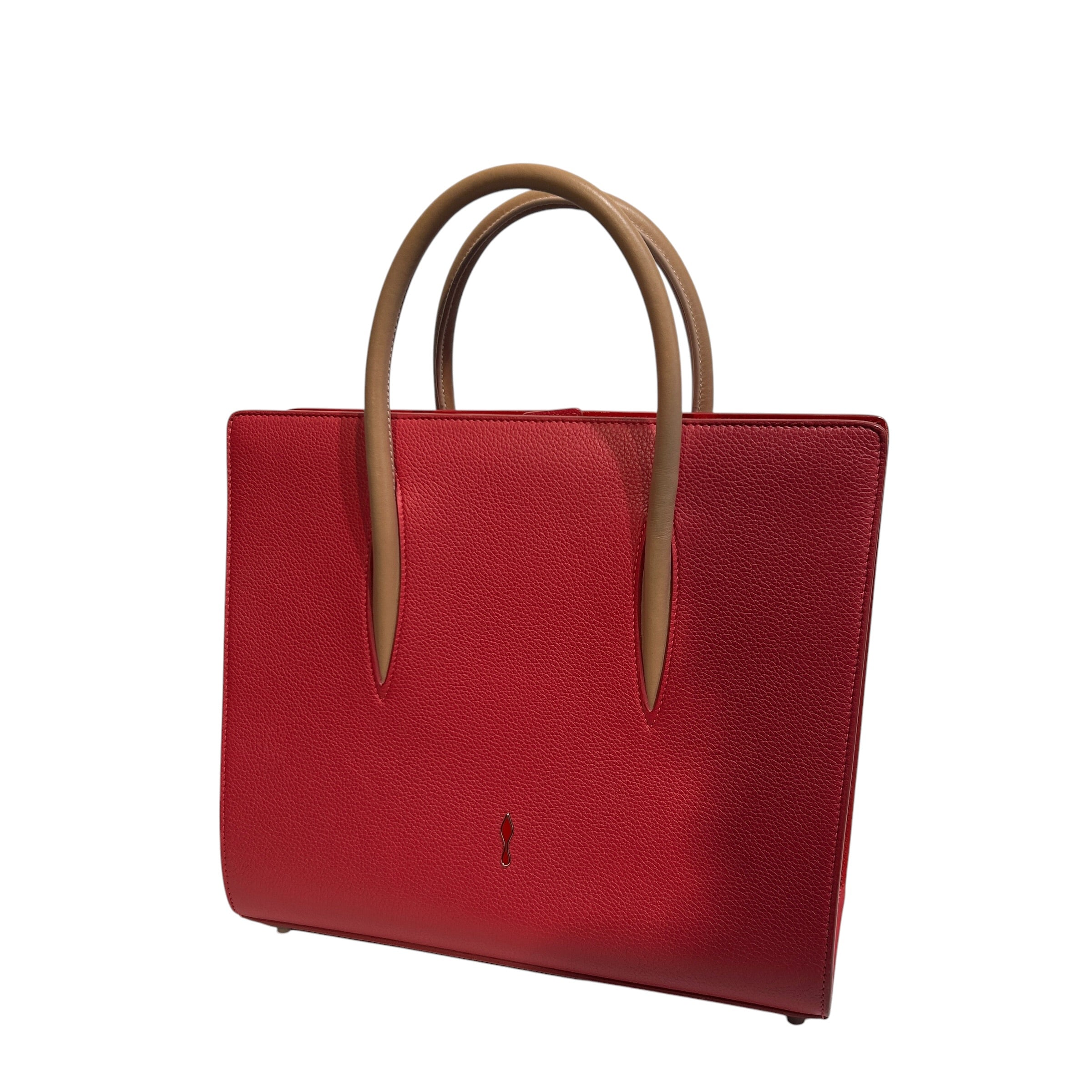 Christian Louboutin/Hand Bag/Leather/RED/paloma inner sides studs view 6