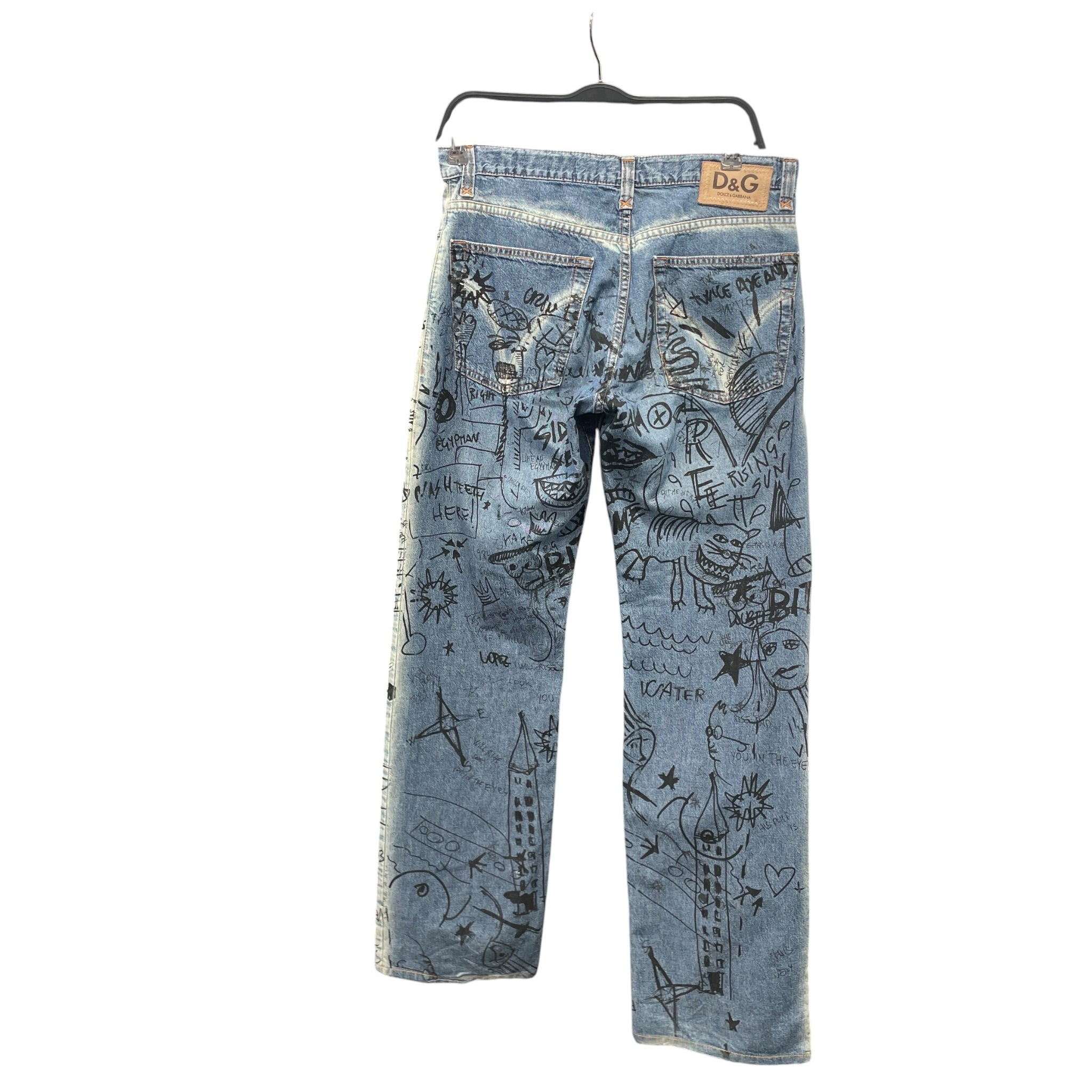 DOLCE&GABBANA/Skinny Pants/33/Denim/BLU/Low-rise/All Over Print/ view 2