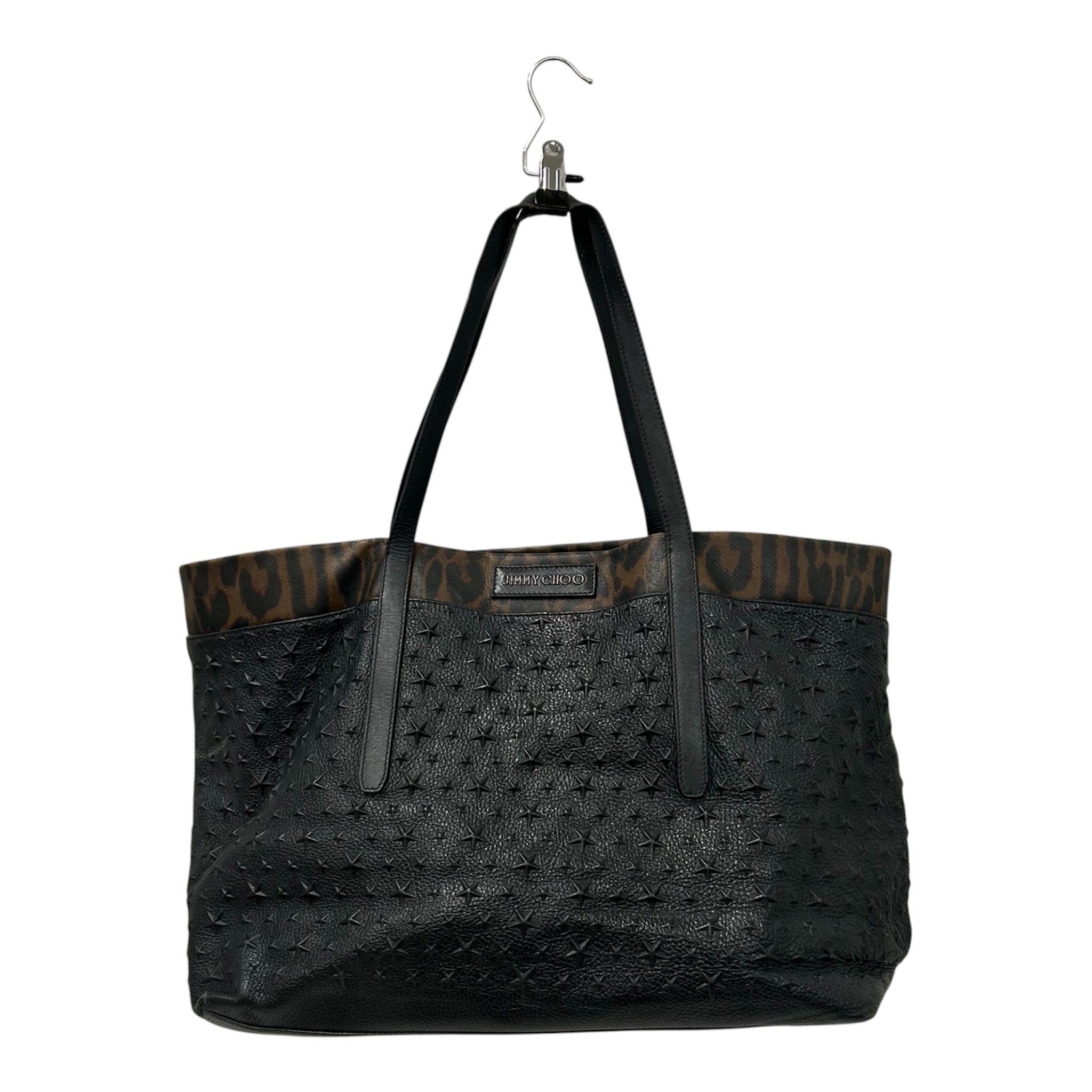 JIMMY CHOO/Tote Bag/All Over Print/Leather/BLK/ view 1