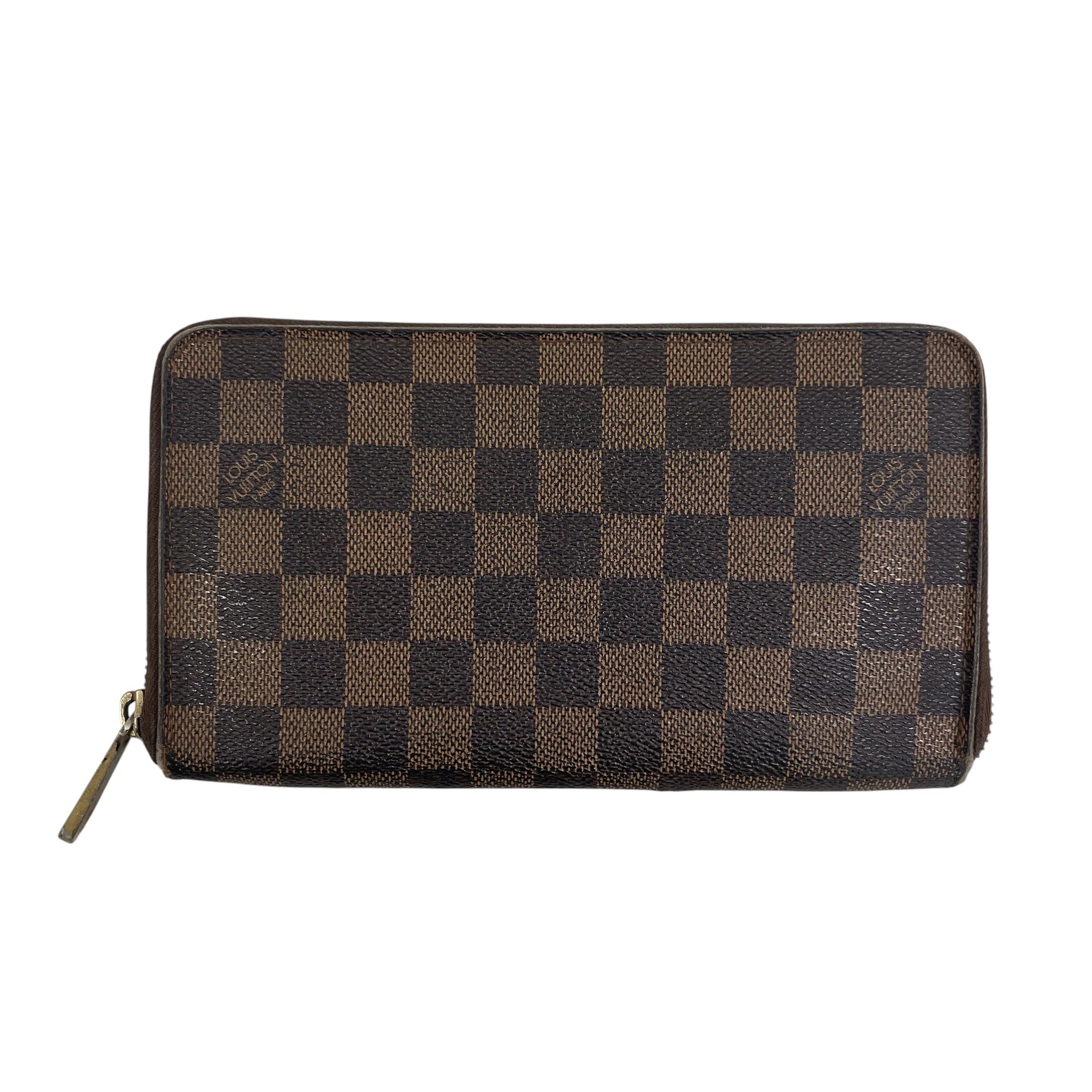LOUIS VUITTON/Long Wallet/All Over Print/Leather/MLT/L's/damier ebene/red logo in/gld h view 1