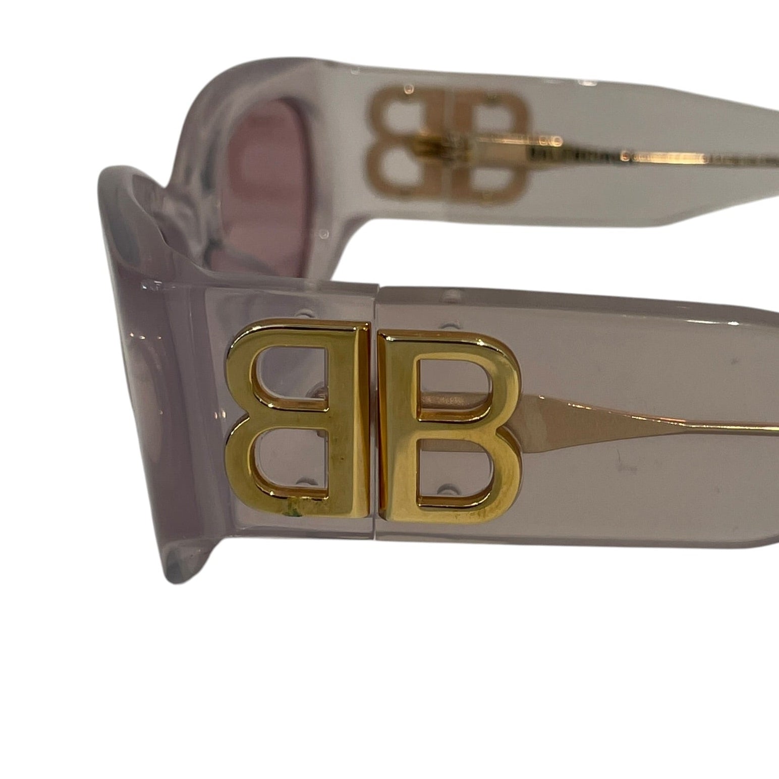 BALENCIAGA/Sunglasses/Celluloid/CLR/GOLD BB SIDE view 3