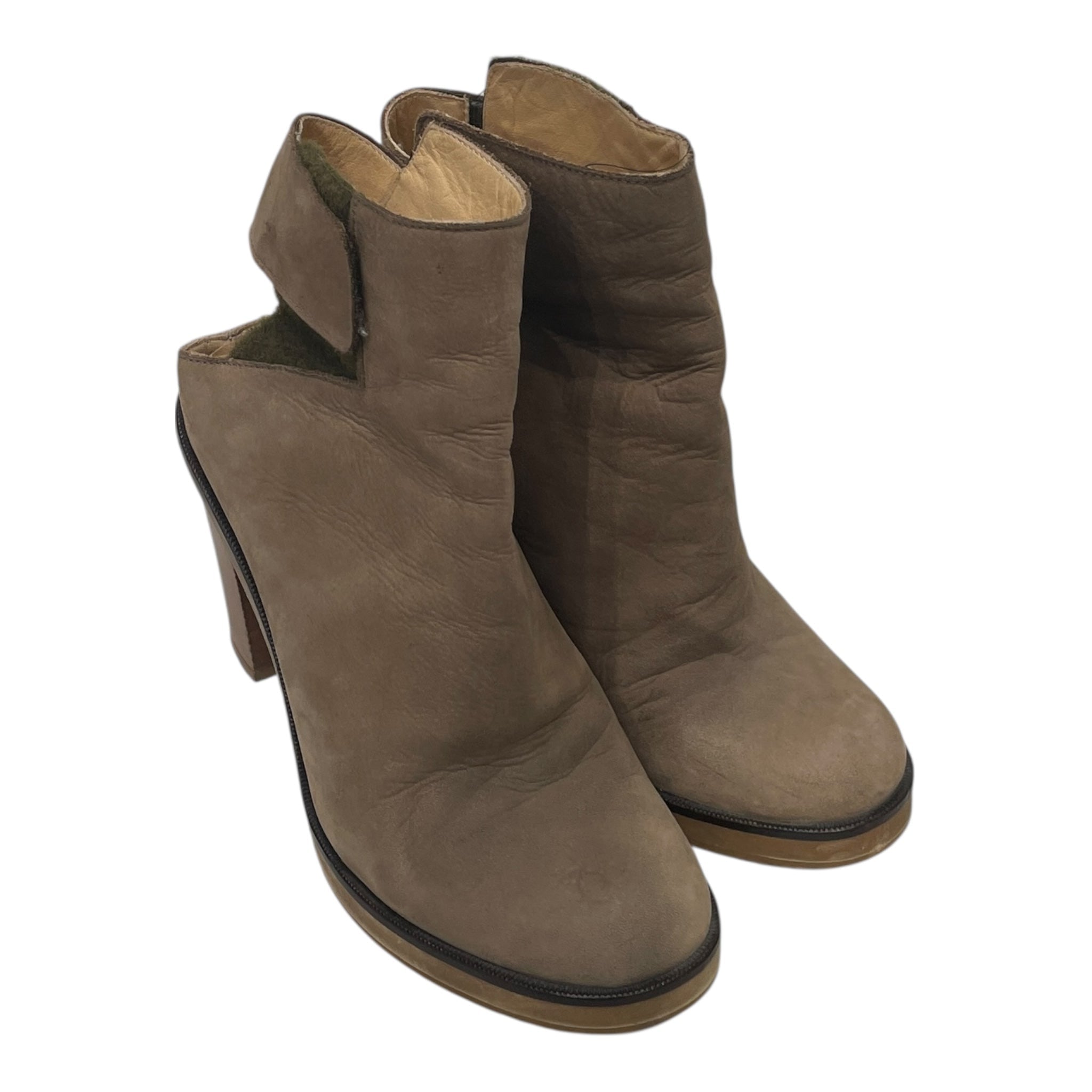 MM6/Boots/EU 38/Leather/KHK/VELCRO HEEL BOOT view 1