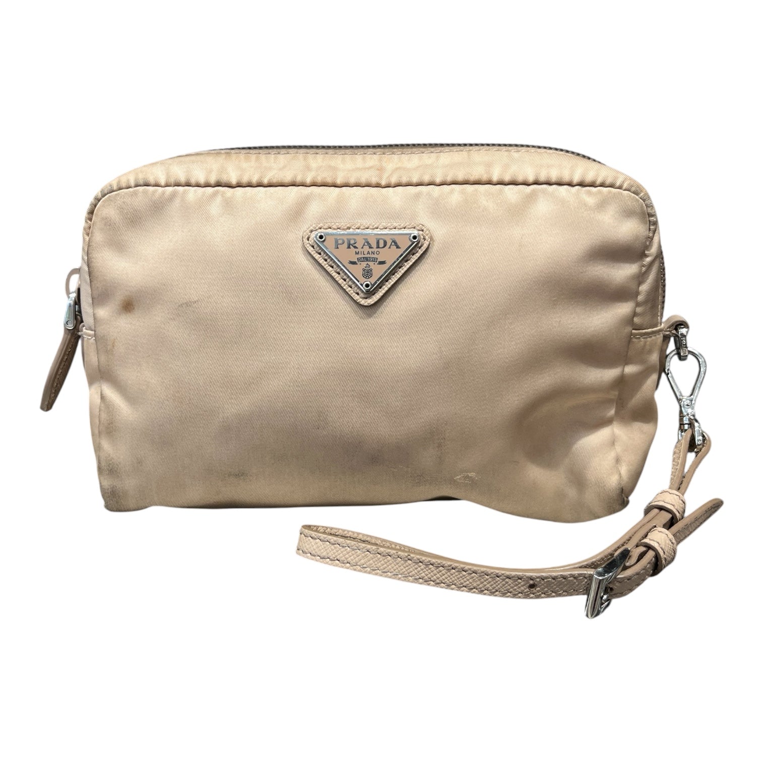 PRADA/Clutch Bag/Nylon/BEG/Re-edition Nylon Pouch view 1