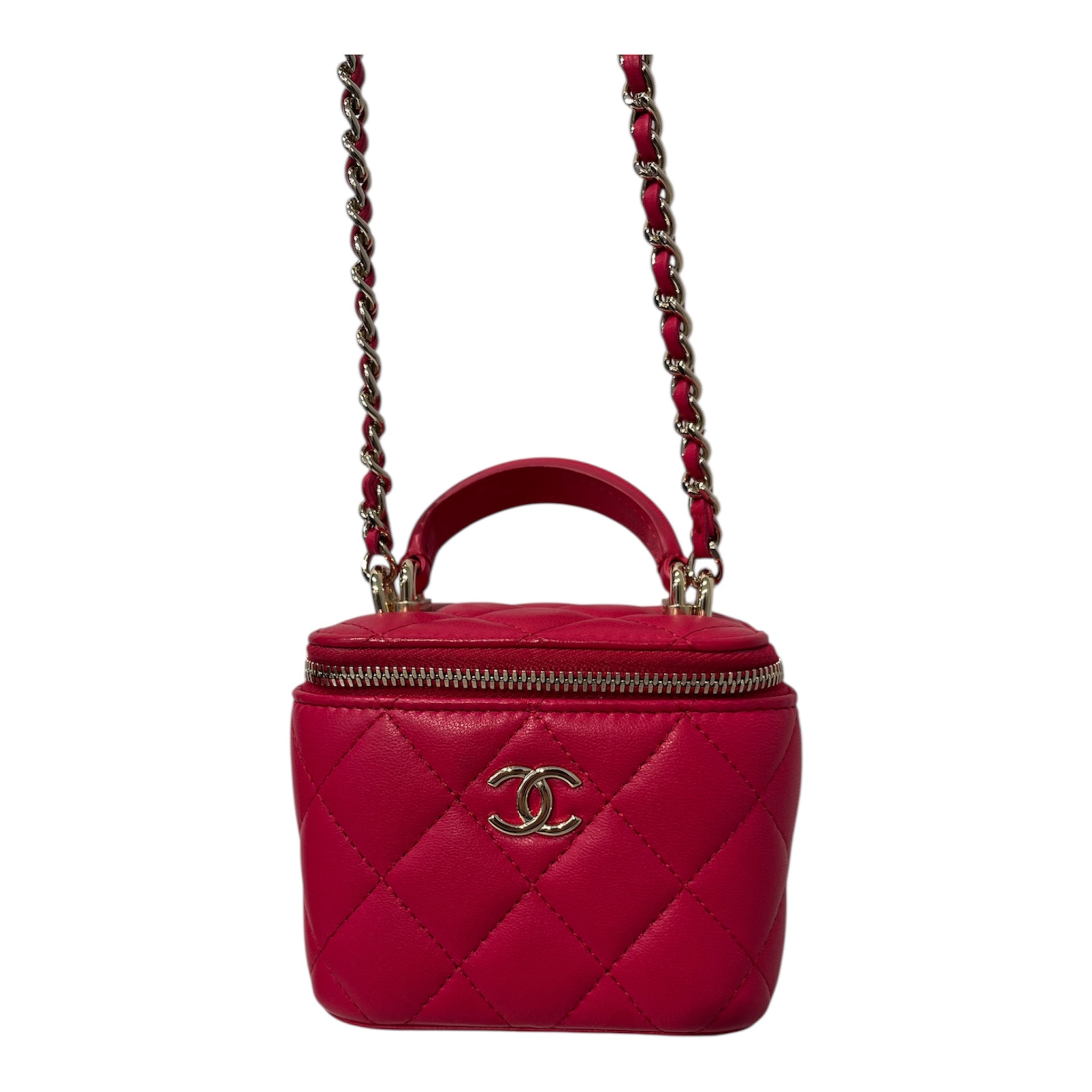 CHANEL/Cross Body Bag/Leather/PNK/31667731 MINI VANITY HOT PINK view 3