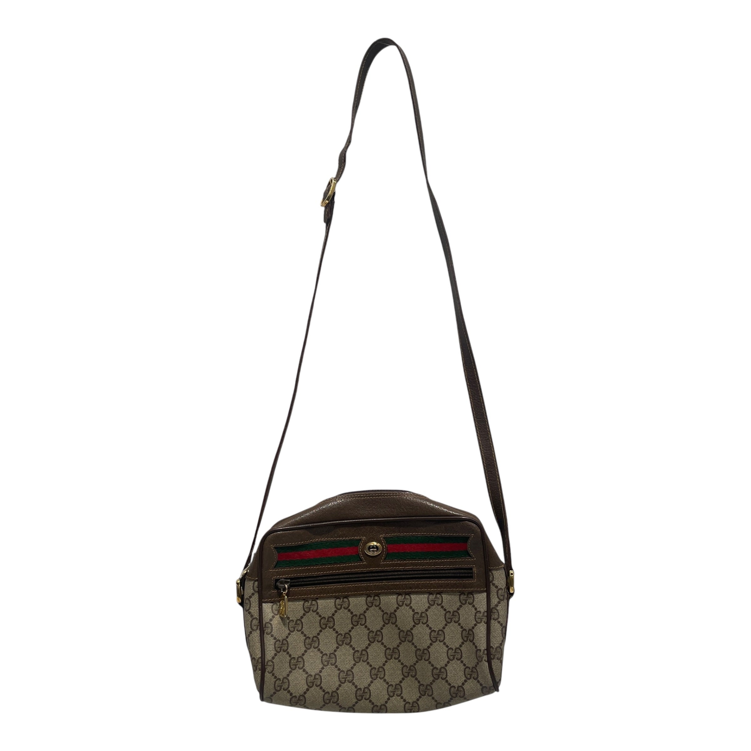 GUCCI/Cross Body Bag/Monogram/Leather/BRW/Sherry Line Crossbody Bag view 1