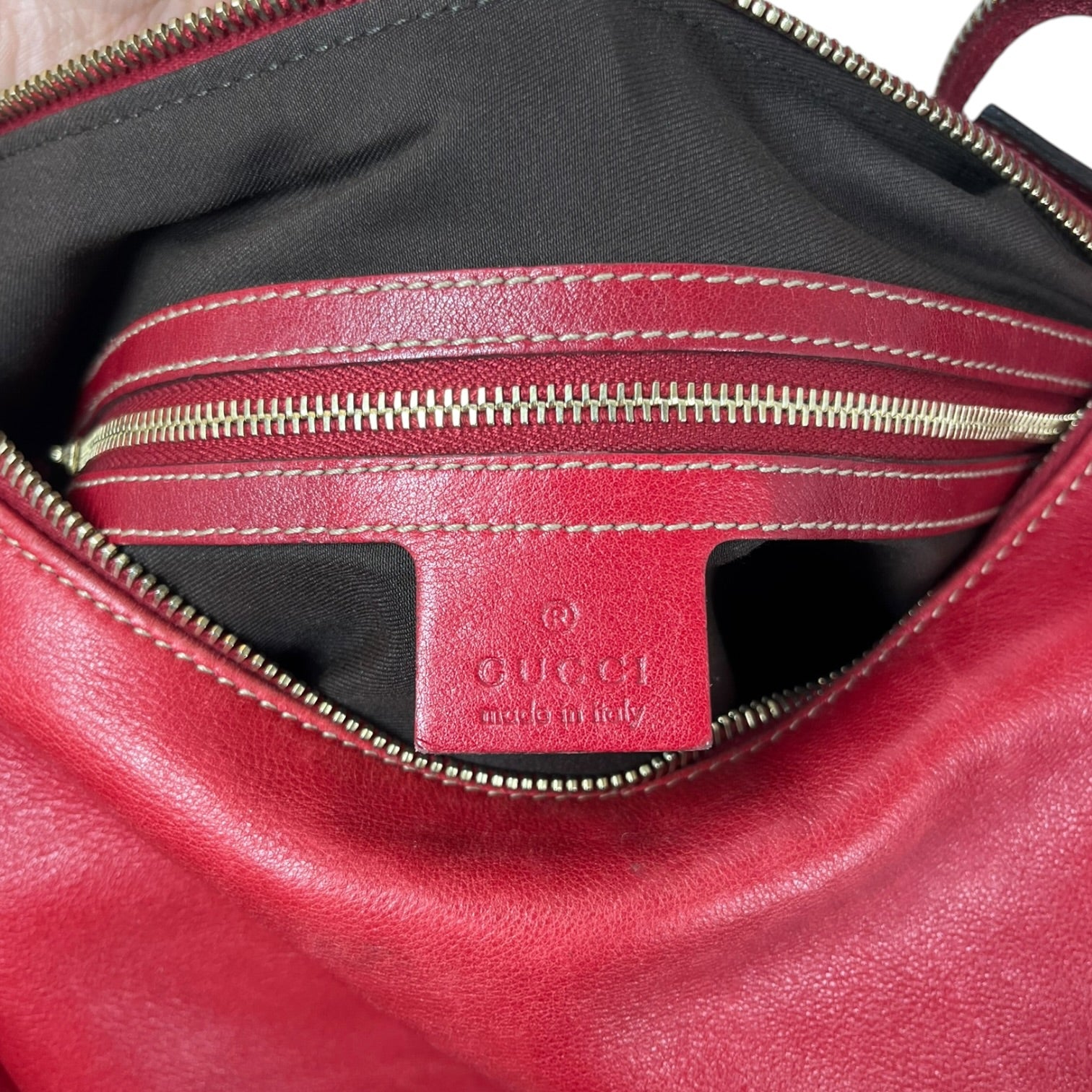 GUCCI/Bag/Leather/RED/HORSEBIT HOBO BAG view 3