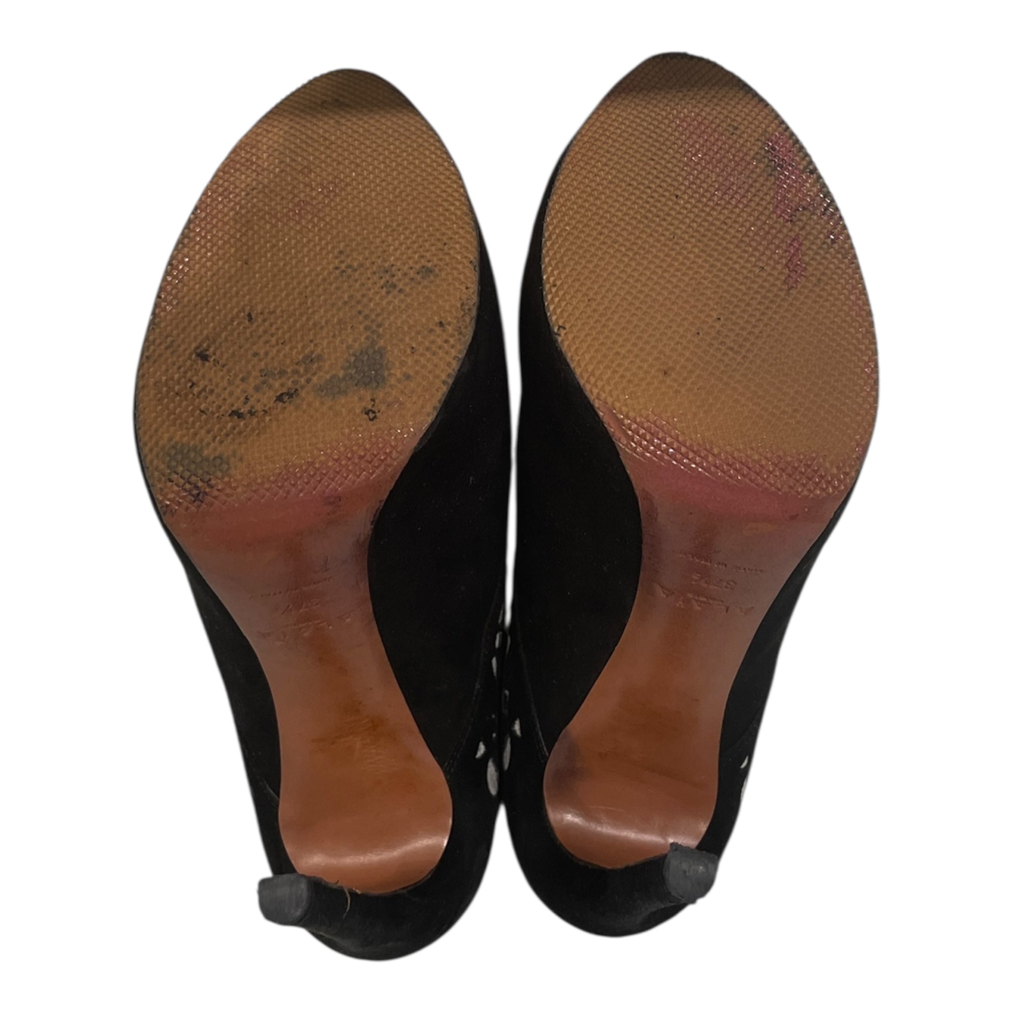 ALAIA/Heels/EU 37.5/Polka dot/Suede/GRY/DERBY HEELS view 4
