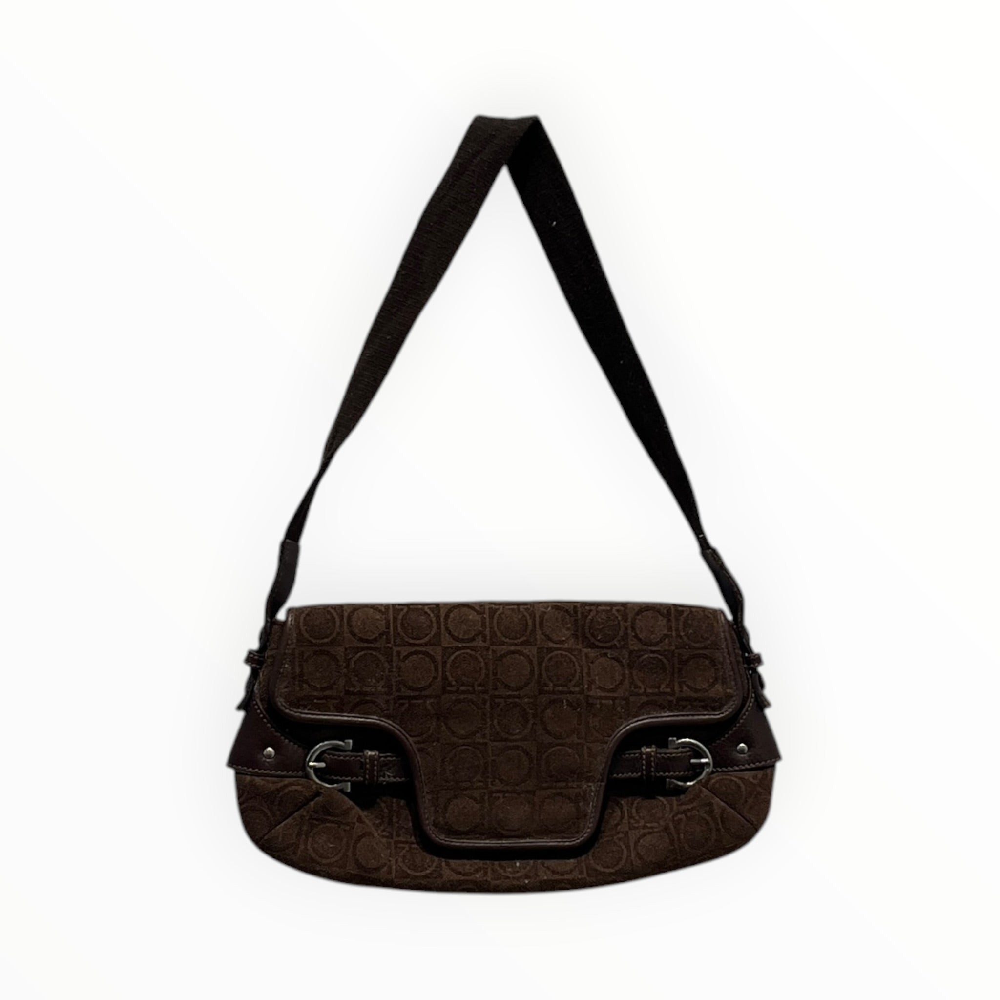 Salvatore Ferragamo/Hand Bag/Cotton/BRW/canvas gancini view 1