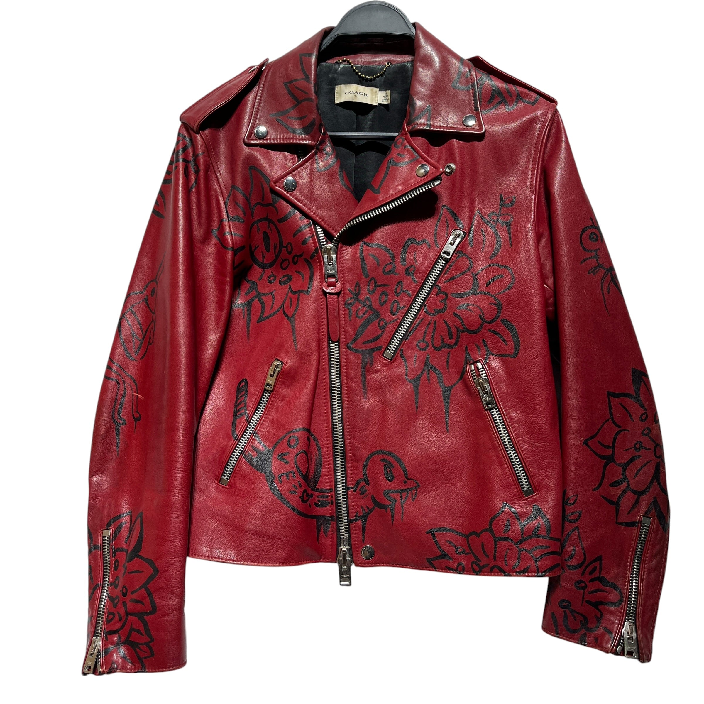 COACH/Leather Jkt/48/Leather/RED/Gary BAseman collab view 1