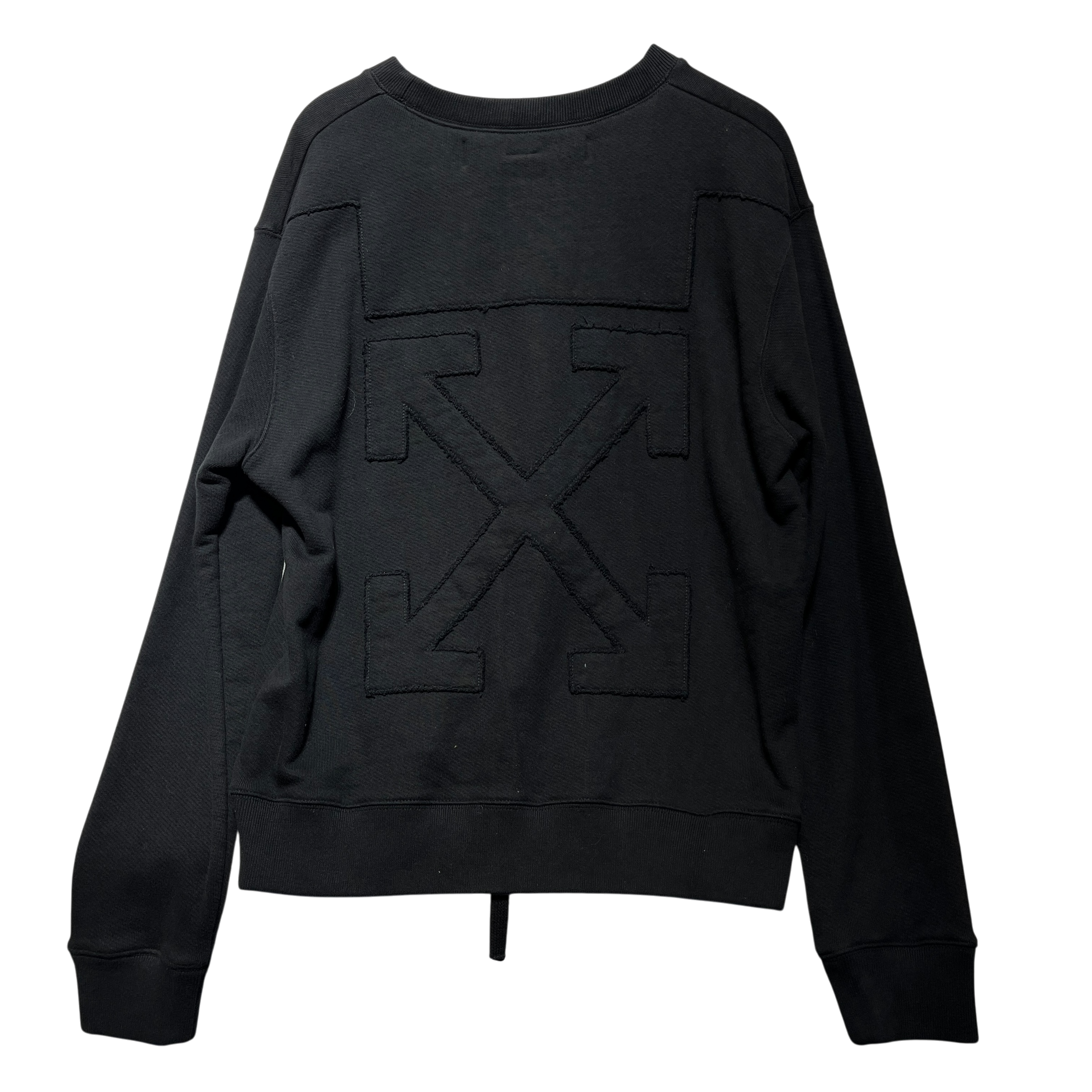 OFF-WHITE/Sweater/XL/Cotton/BLK/frayed arrow logo view 2