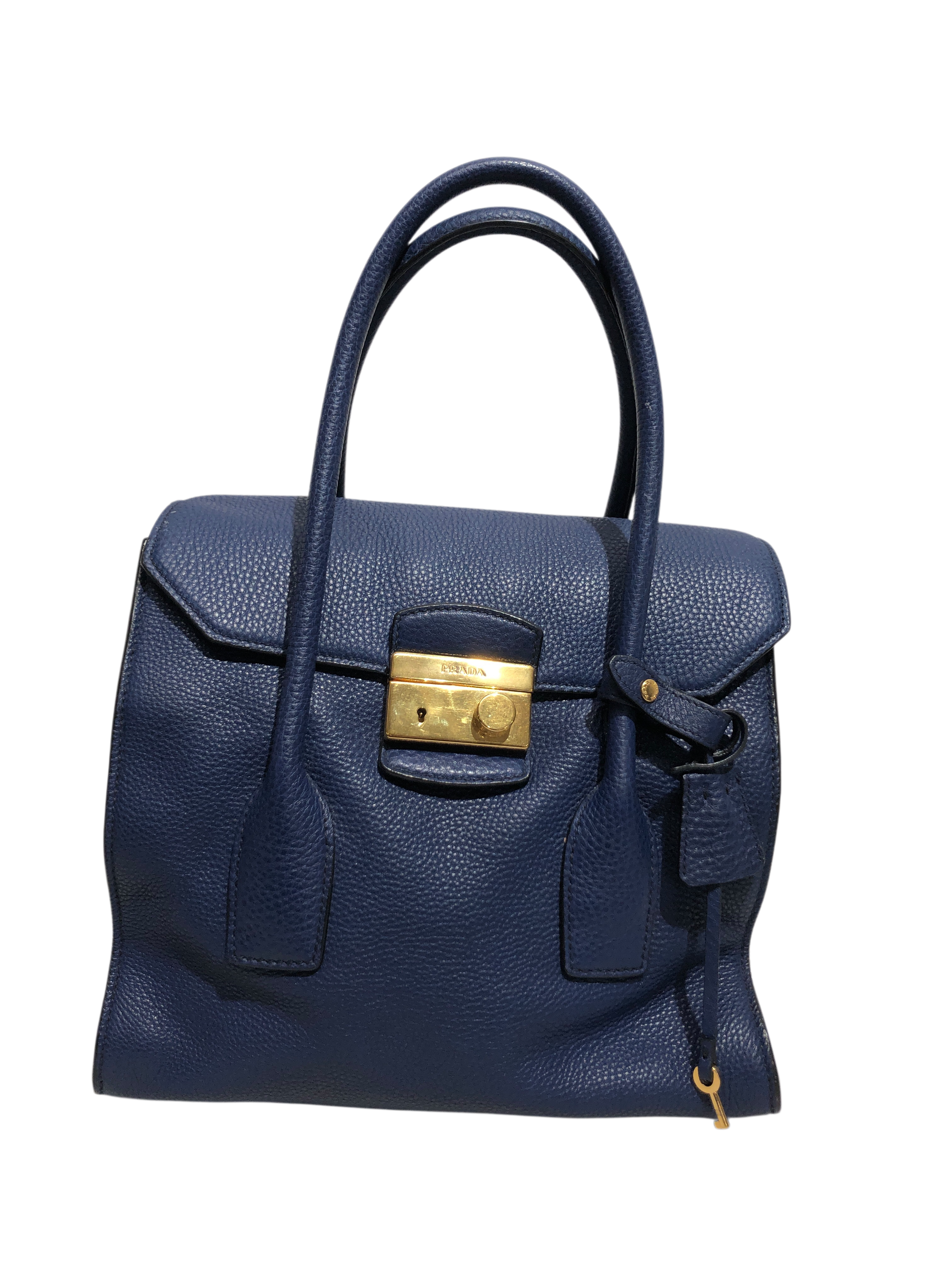 PRADA/Bag/Leather/NVY/VITELLO view 1
