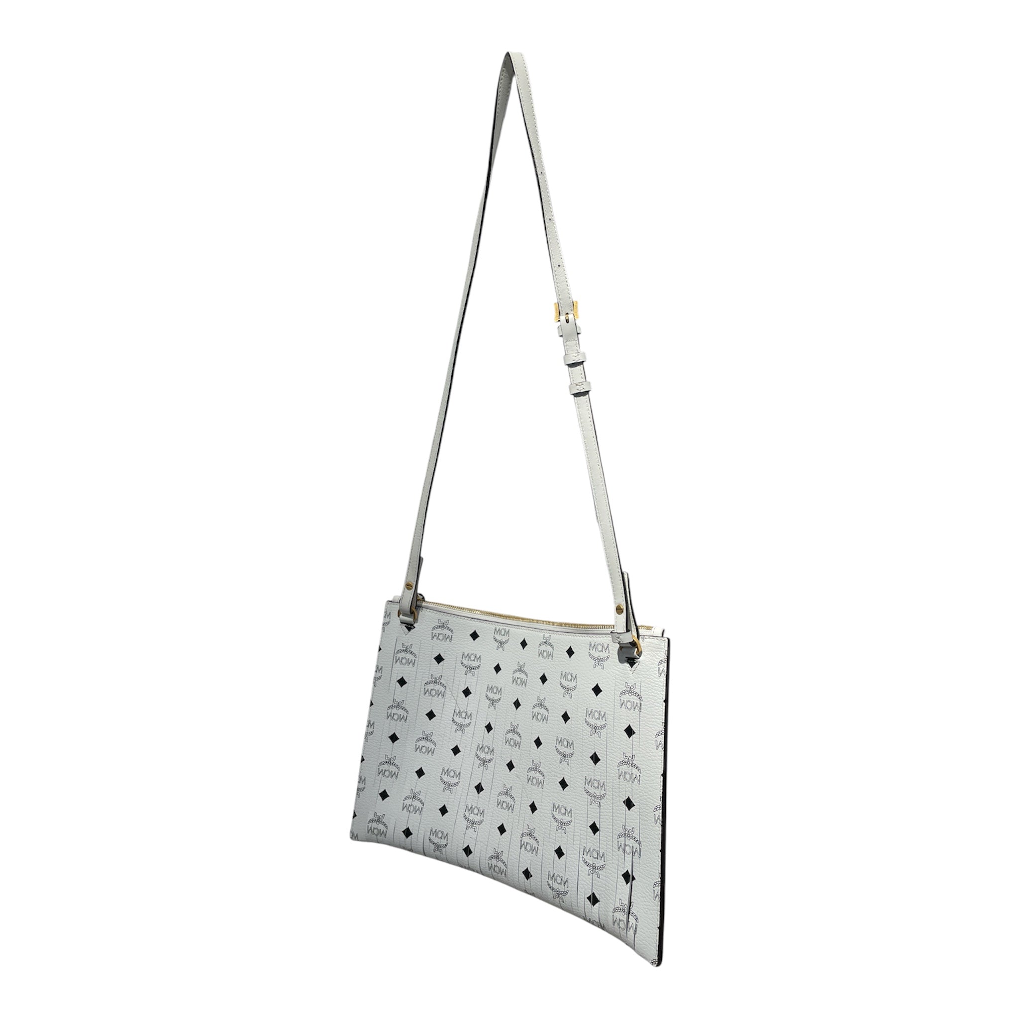 MCM/Cross Body Bag/Monogram/Leather/WHT/Aren Crossbody view 7