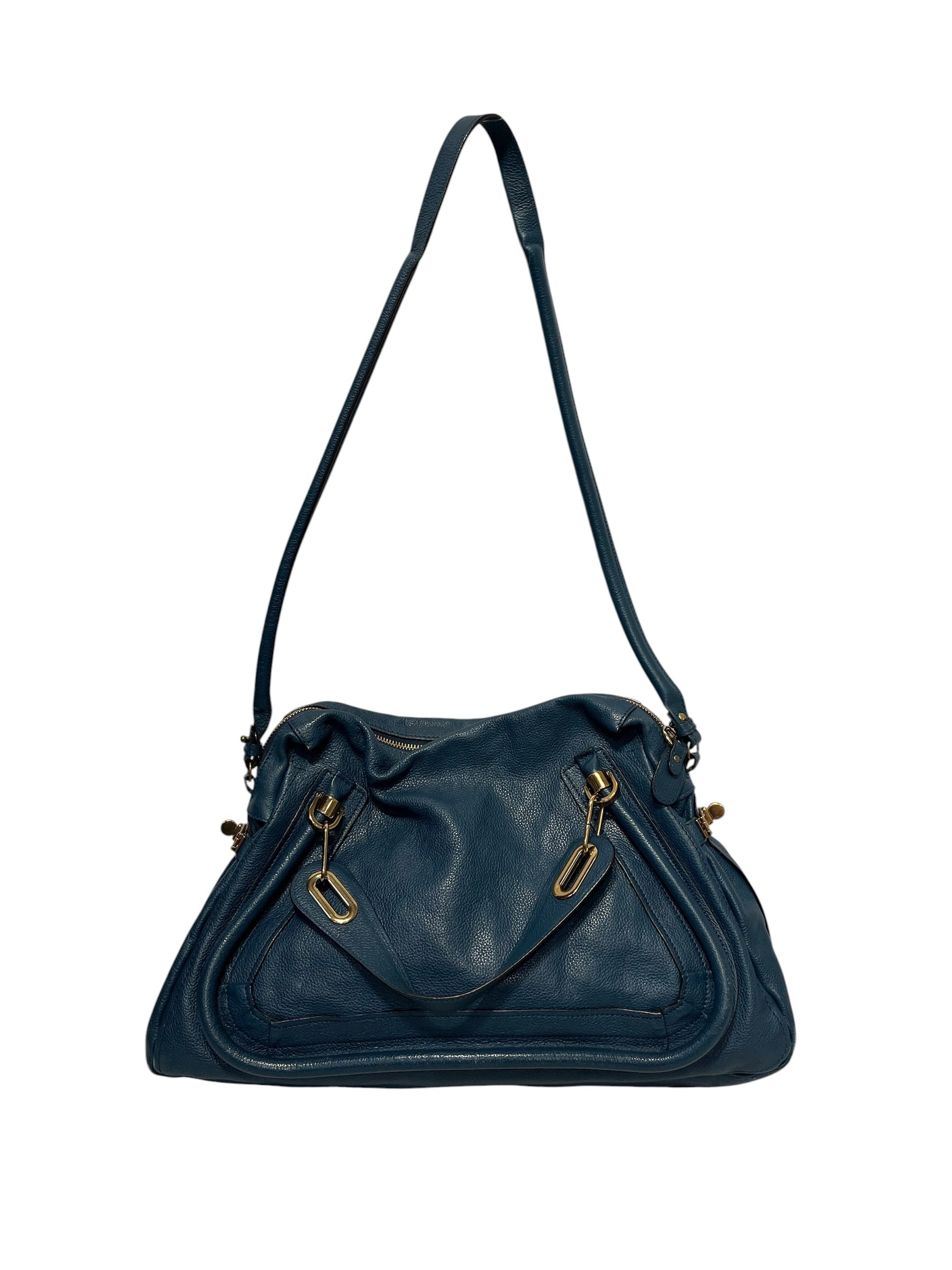 Chloe/Bag/Leather/BLU/Chloe blue paraty bag view 1