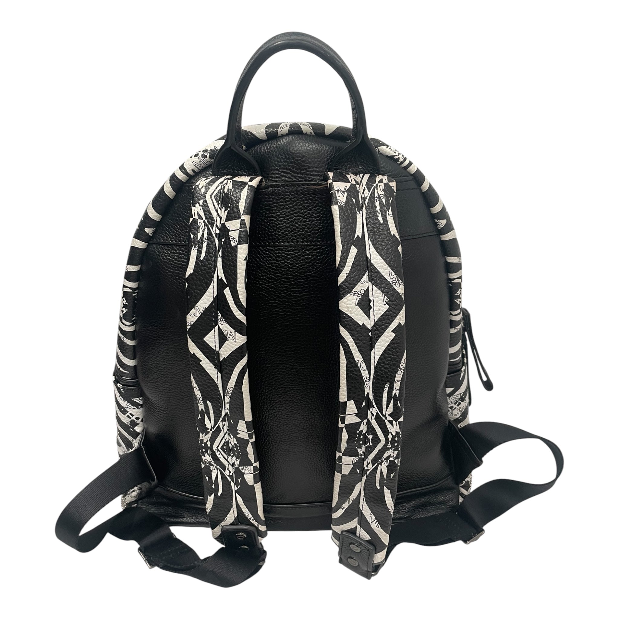 MCM/Backpack/All Over Print/Leather/WHT/ZEBRA STUD BAG view 2