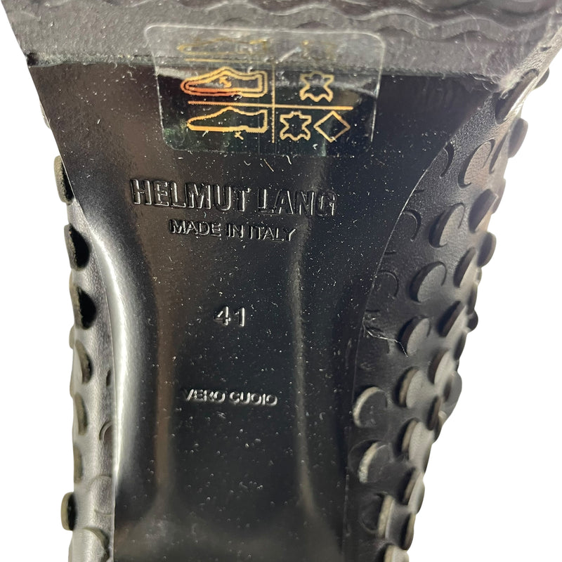 Helmut Lang/Heels/EU 41/Leather/BLK/SMOKE HOLE HEEL BOOT