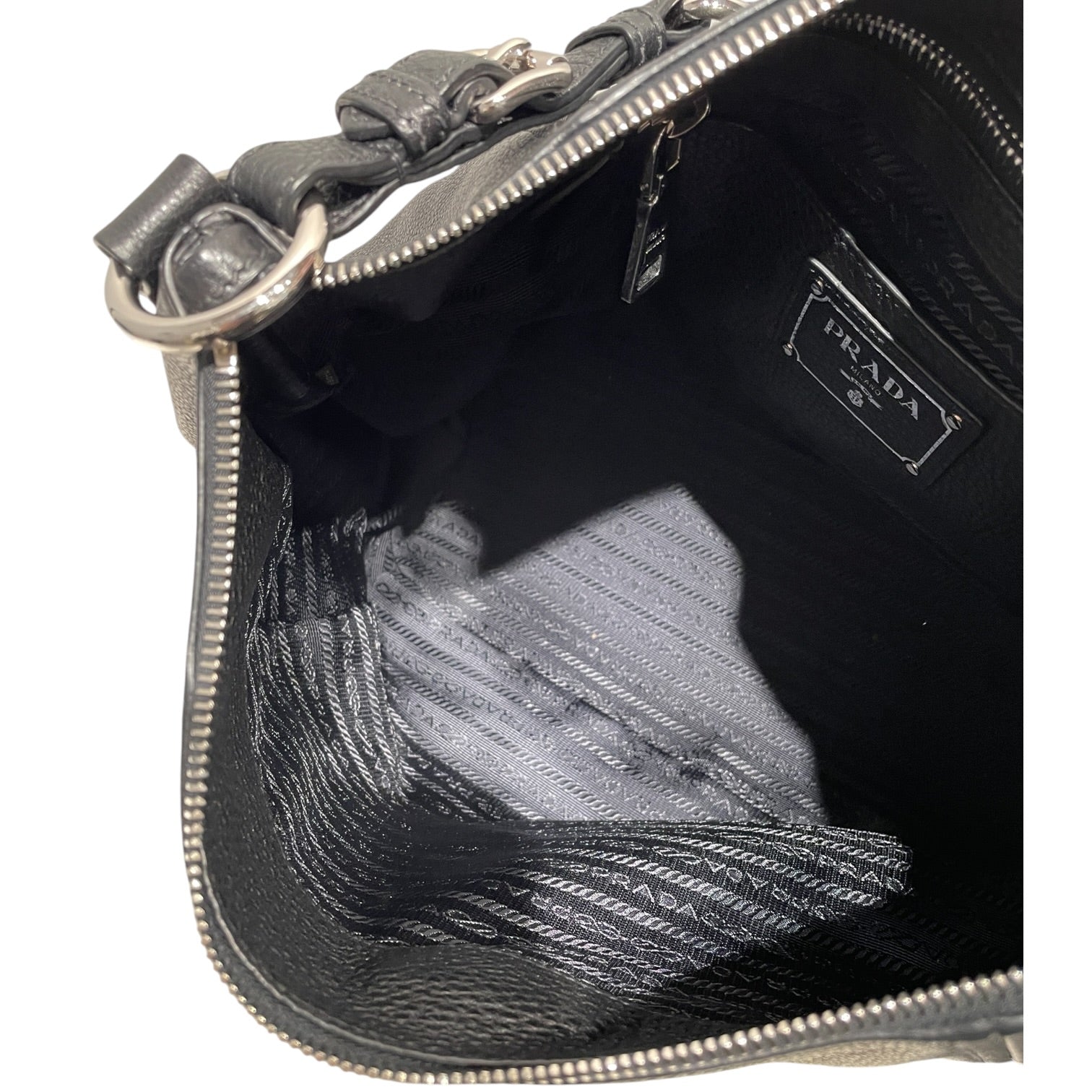 PRADA/Hand Bag/Leather/BLK/173 Vitello Daino view 4