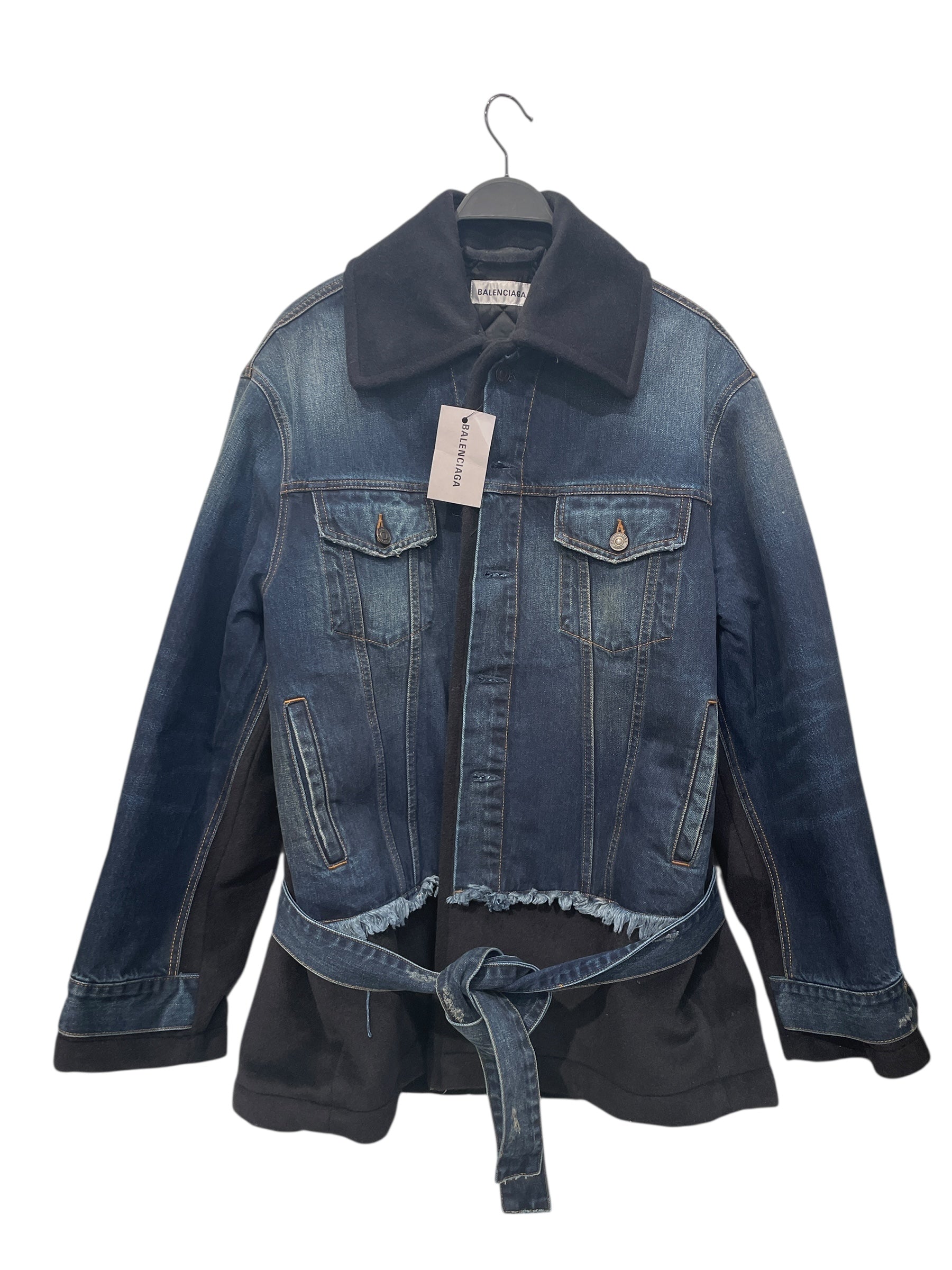 BALENCIAGA/Denim Jkt/36/Denim/IDG/DENIM/WOOL DARK WASH COAT view 1