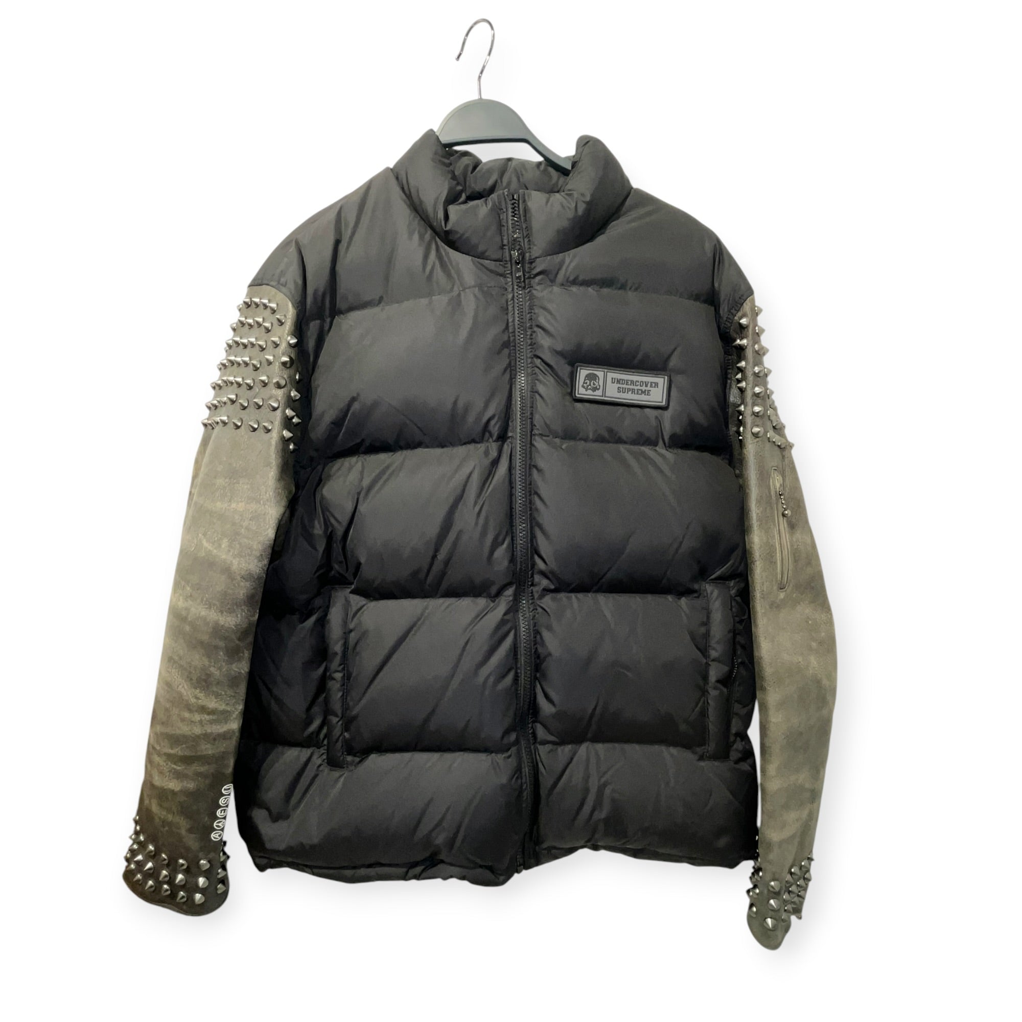 Supreme/UNDERCOVER/Puffer Jkt/L/Nylon/BLK/LEATHER SLEEVE PUFFER view 1
