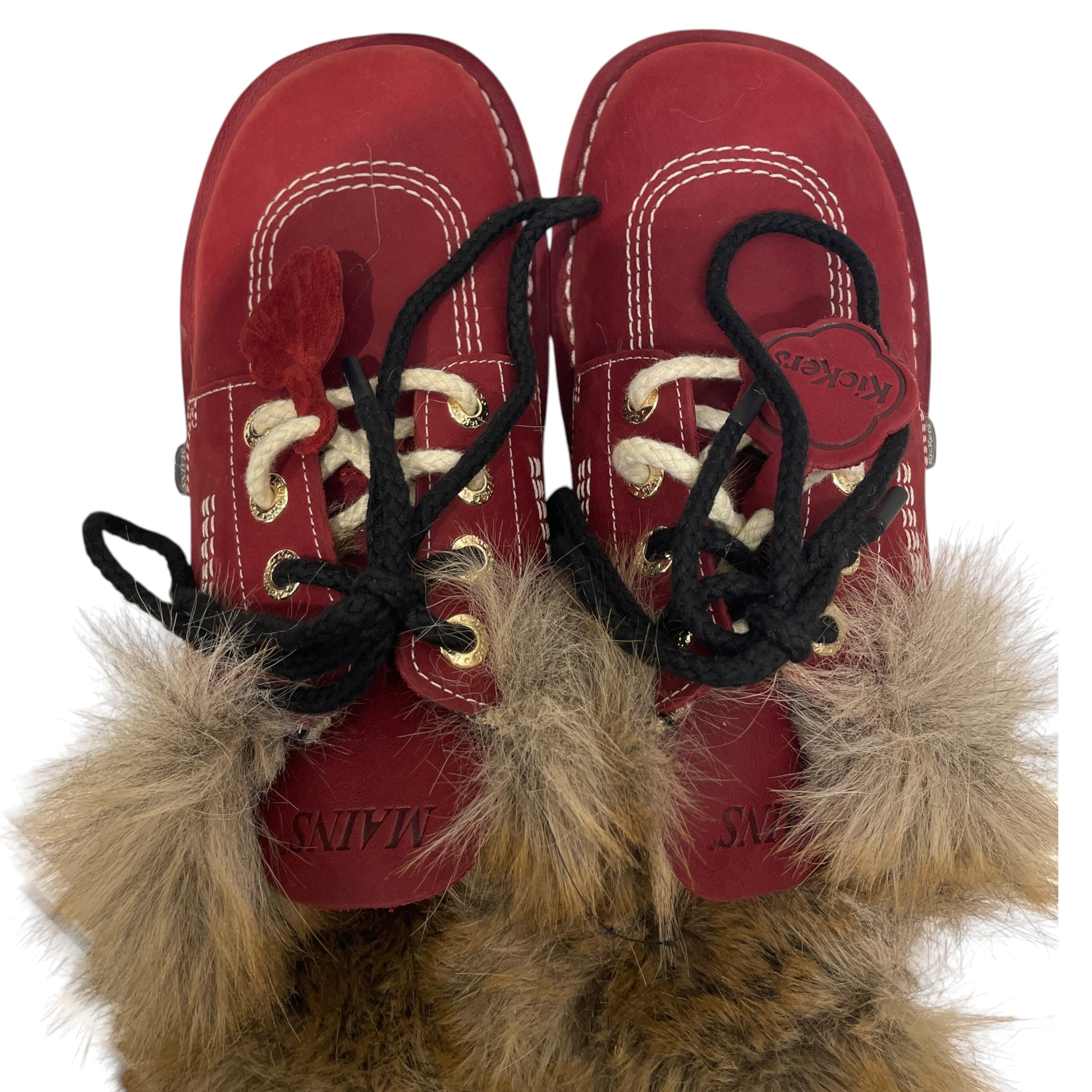 MAINS/KICKERS/Loafers/EU 44/Fake Fur/RED/KICK MULE view 3