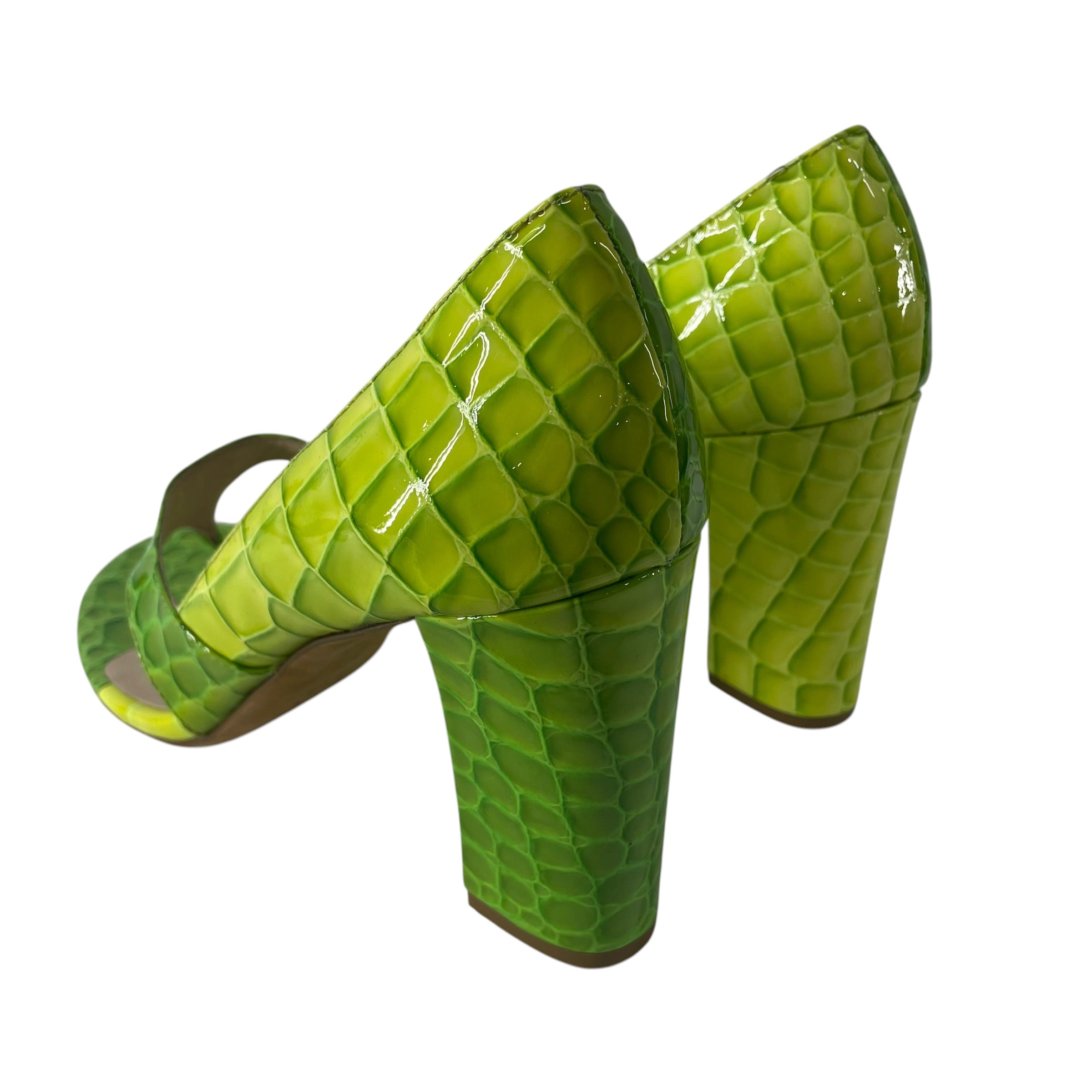 MARYAM NASSIR ZADEH/Heels/EU 40/Animal Pattern/Leather/GRN/Open-Toe/NEON SANDAL view 2