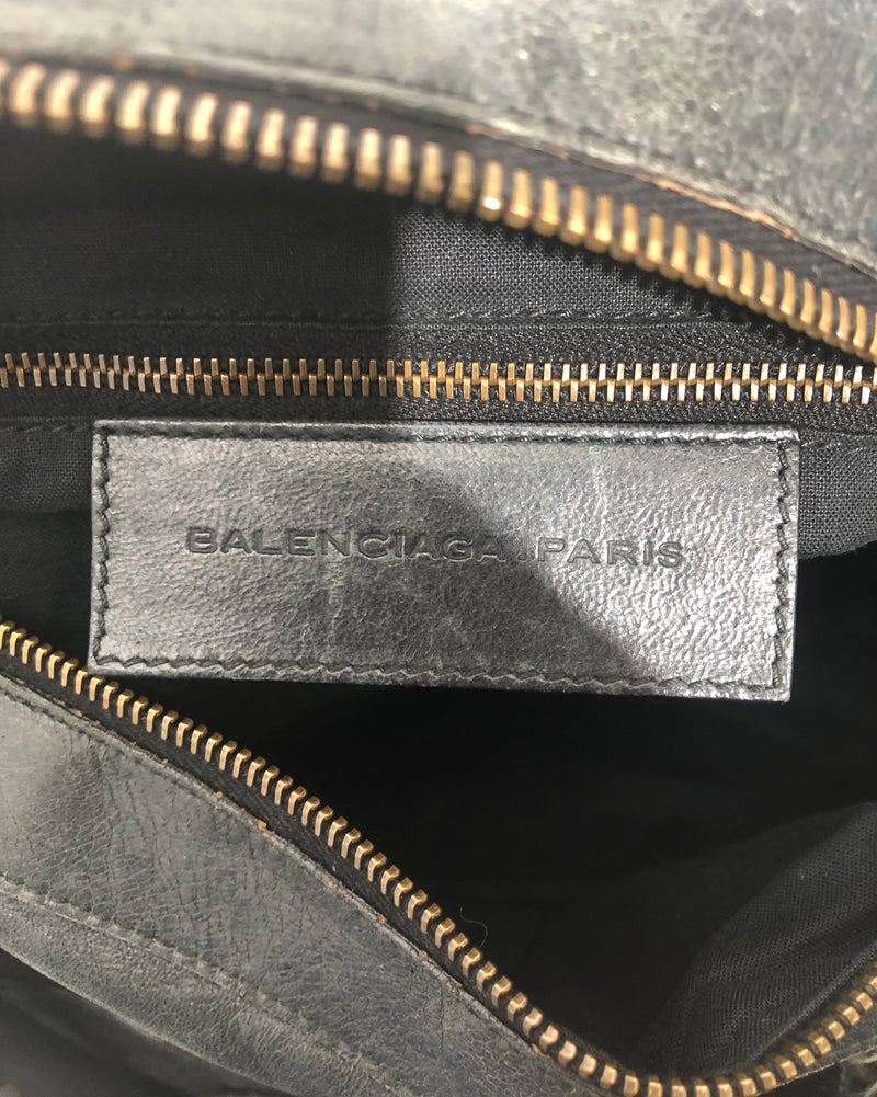 BALENCIAGA/Bag/Leather/BLK/CITY BAG MEDIUM W MIRROR