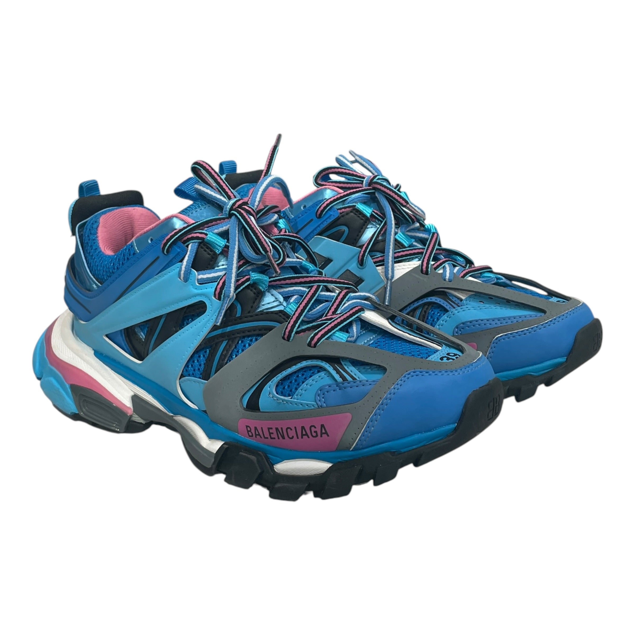 BALENCIAGA/Low-Sneakers/US 9/Stripe/Nylon/BLU/BLU/PNK TRACK SNKRS view 1