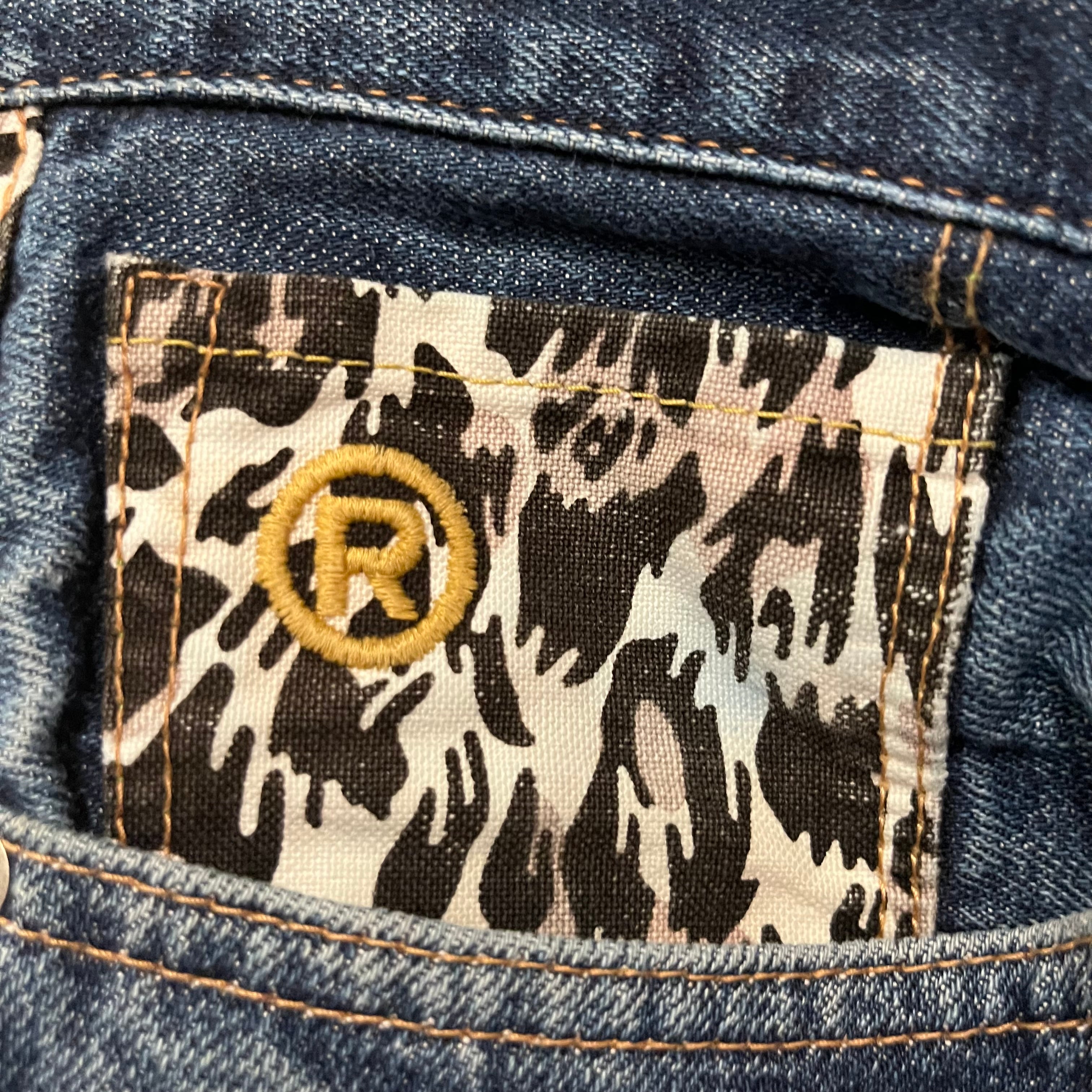 A BATHING APE/Straight Pants/M/Denim/BLU/2000s leopard view 4