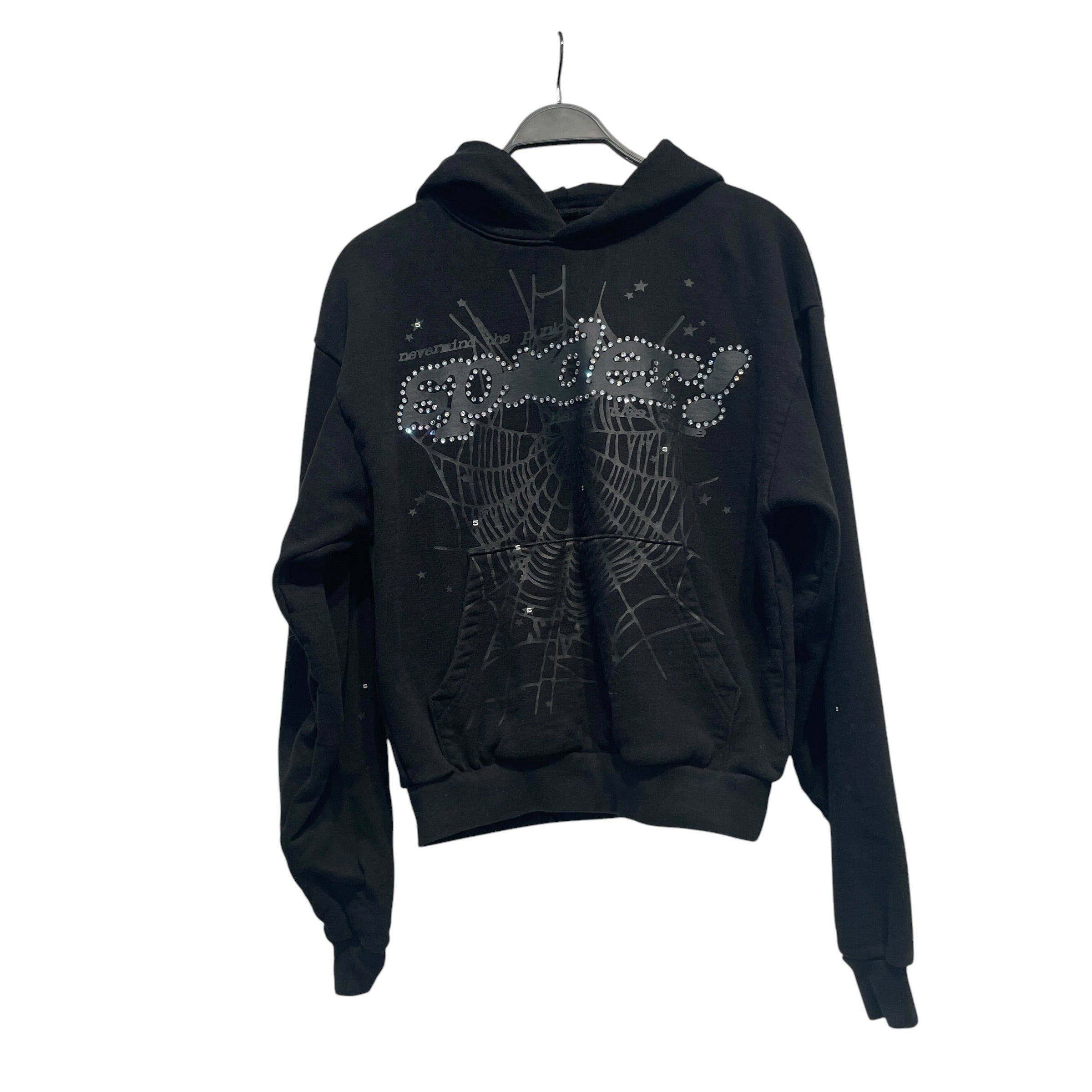 SPYDER/Hoodie/S/Cotton/BLK/nevermindthepunk/web/rhineston view 1