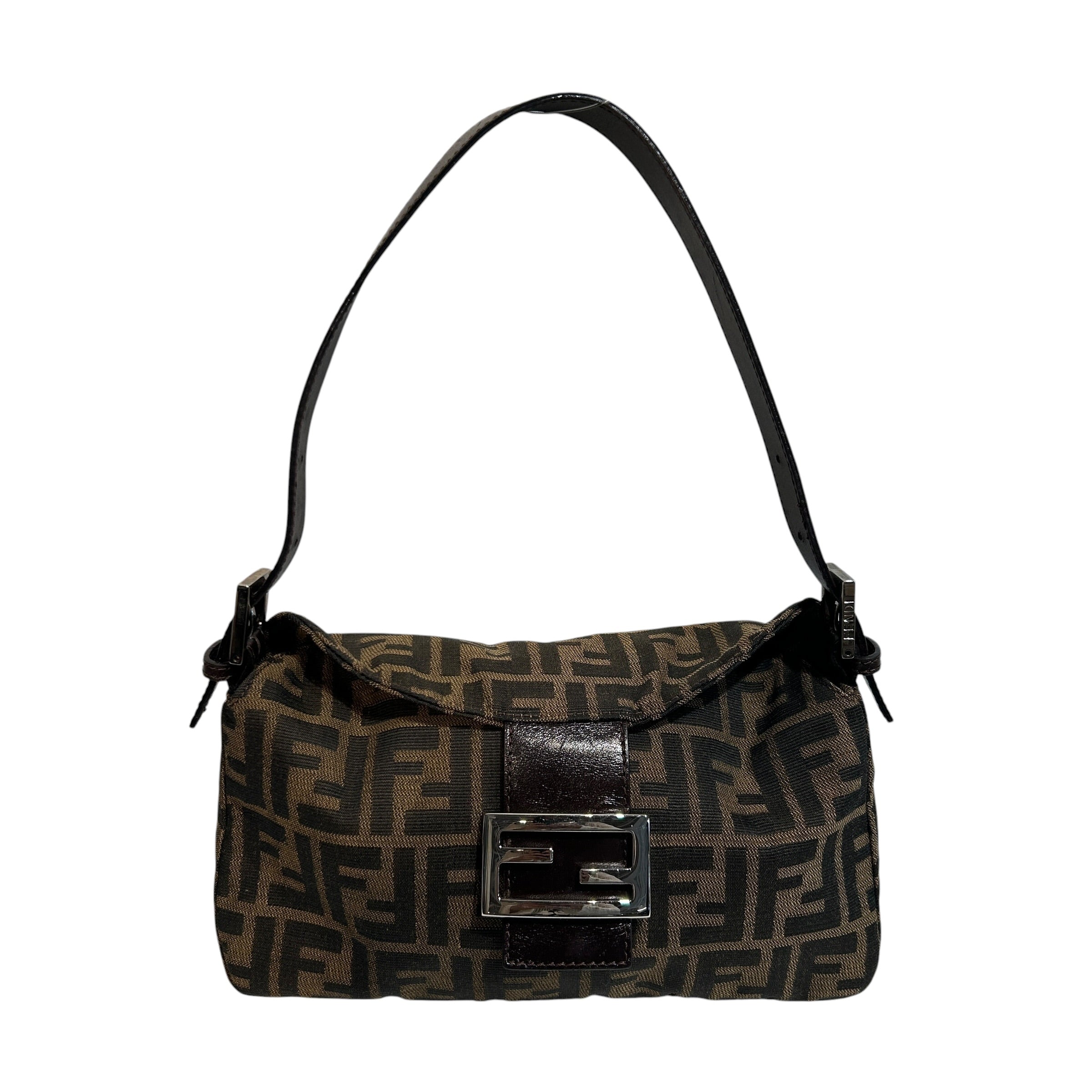 FENDI/Hand Bag/Monogram/Cotton/BRW/zucca baguette view 1