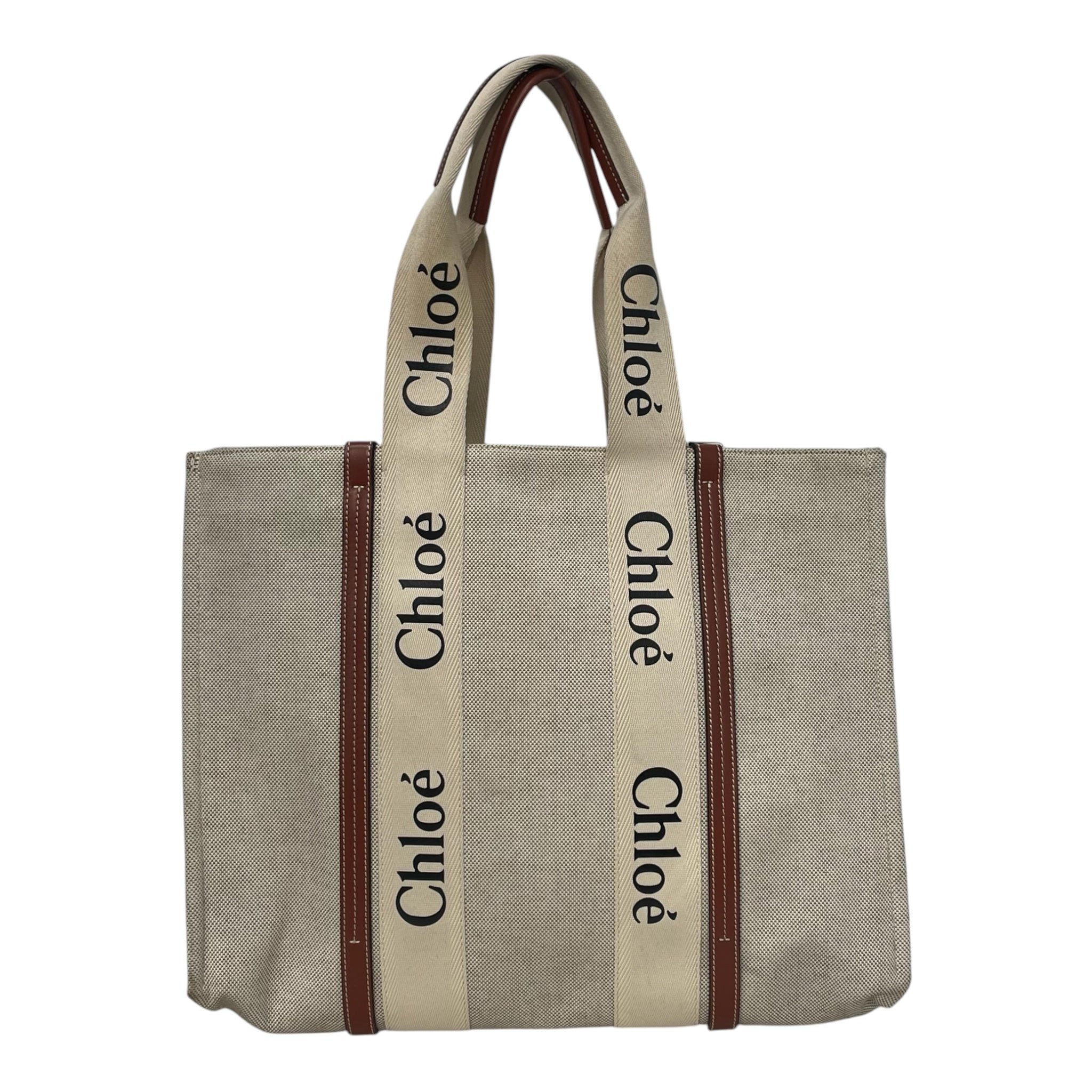Chloe/Bag/Cotton/WHT/Woody linen tote view 2