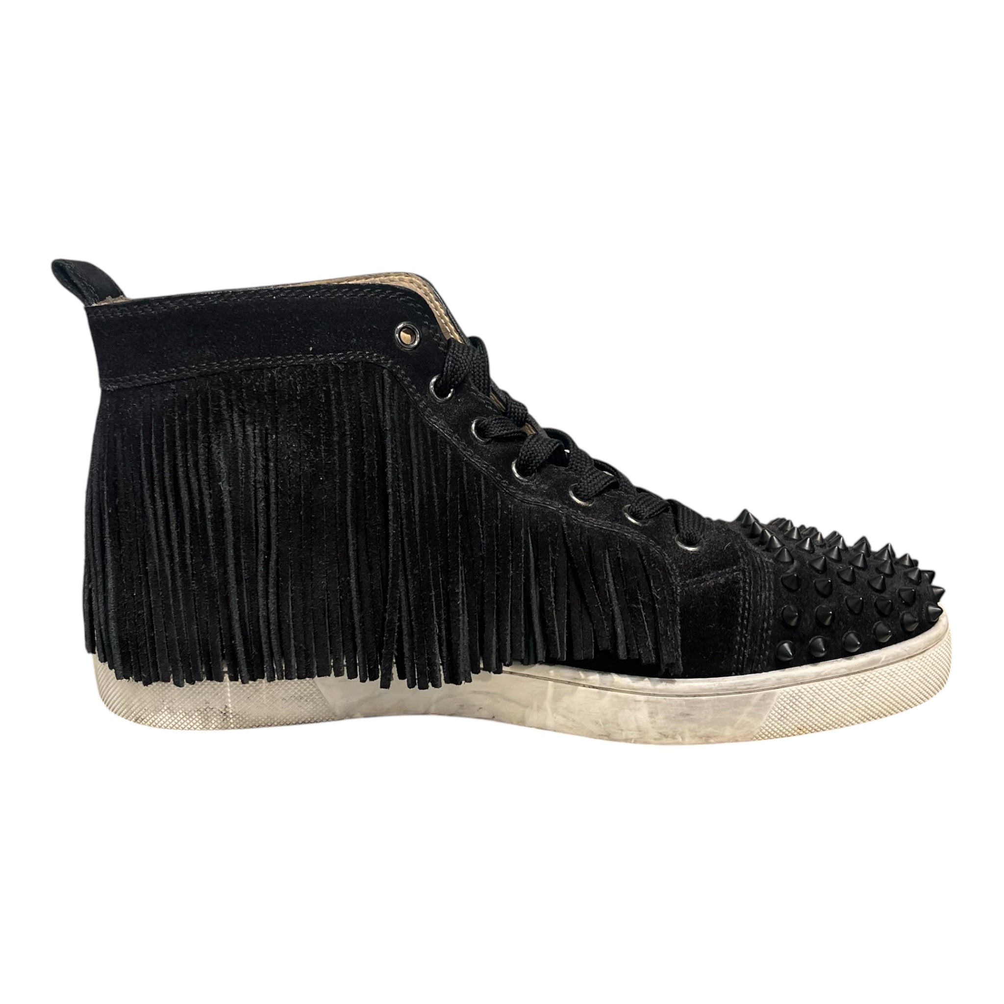 Christian Louboutin/Hi-Sneakers/Suede/BLK/SUEDE FRINGE HI SNEAKER view 5