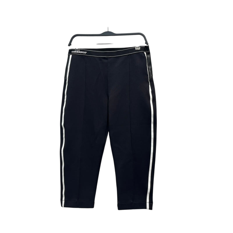 CASABLANCA/Cropped Pants/38/Polyester/NVY/LEATHER TRIM RIDING PANT