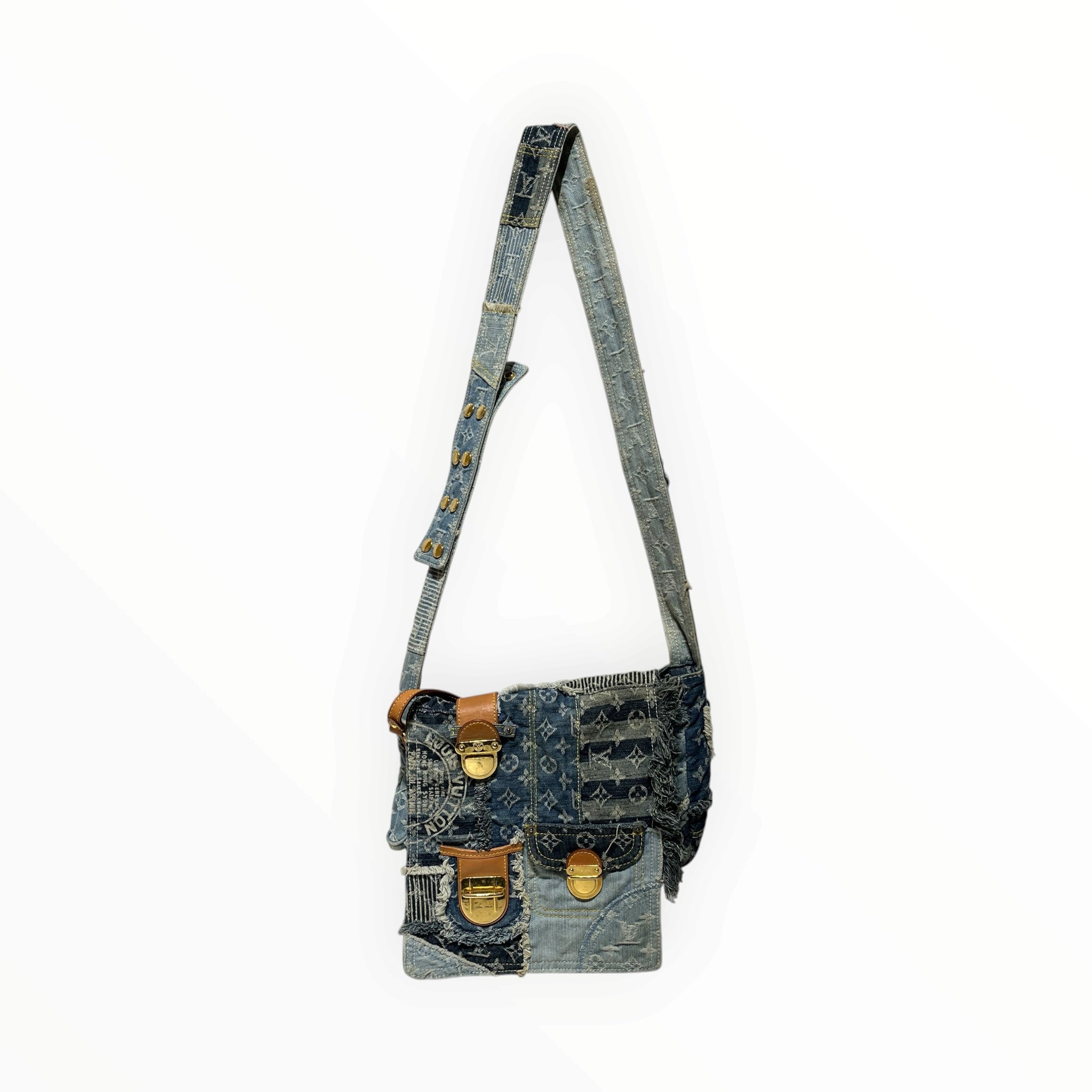 LOUIS VUITTON/Hand Bag/Monogram/Denim/BLU/Monogram Denim Handbag view 1
