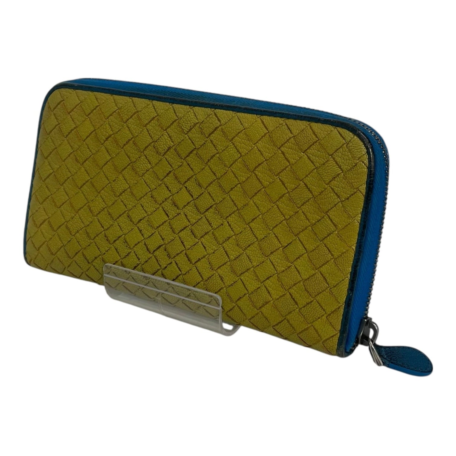 BOTTEGA VENETA/Long Wallet/Leather/GRN/Blue Interior view 1