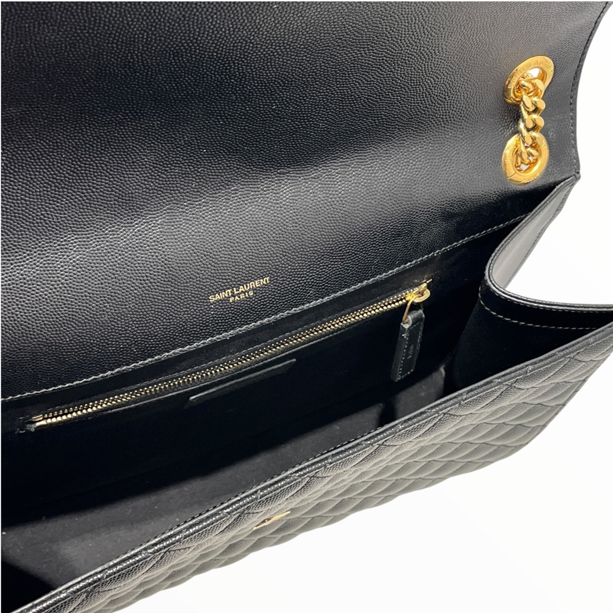YVES SAINT LAURENT/Cross Body Bag/Leather/BLK/Envelope crossbody large view 4