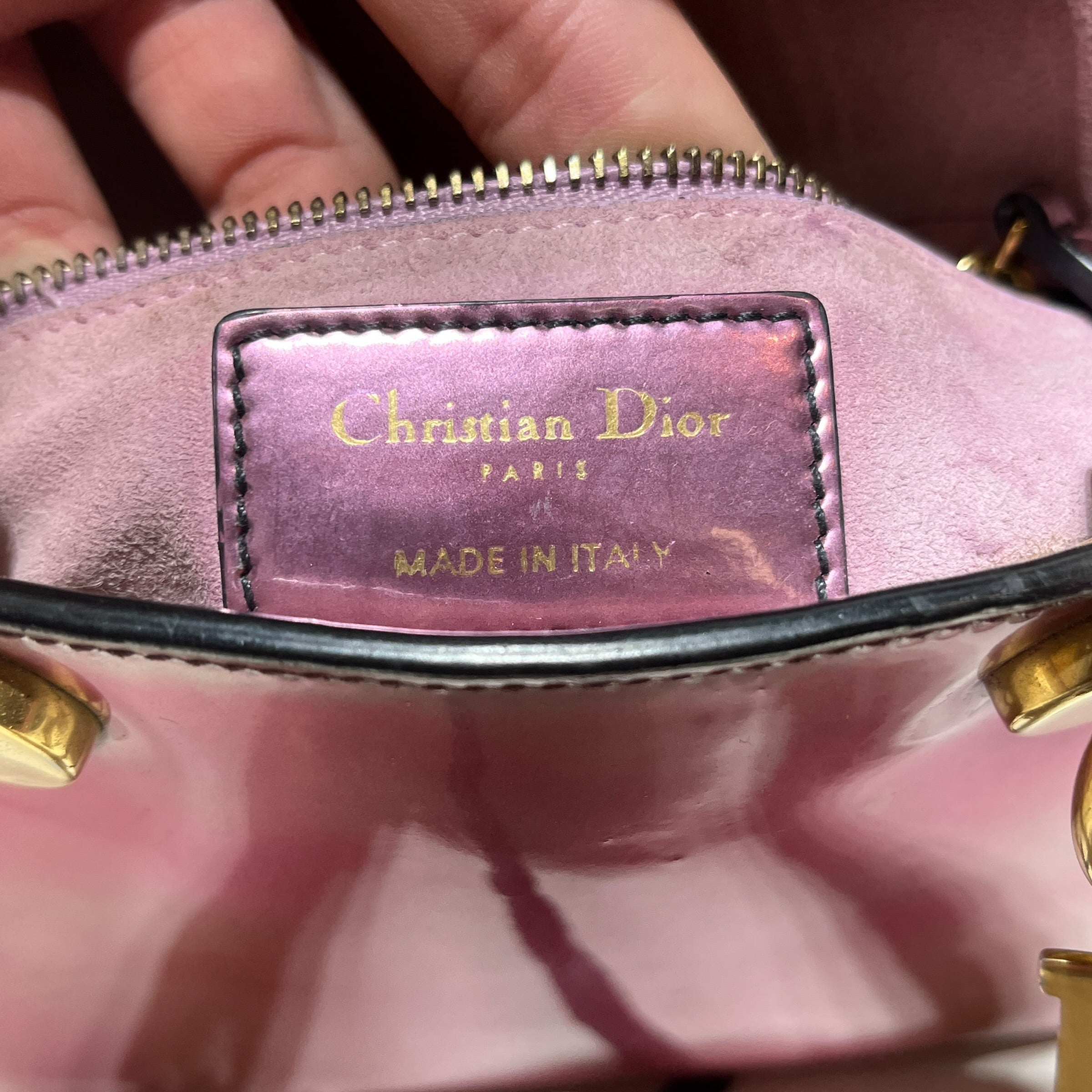 Christian Dior/Hand Bag/All Over Print/Leather/PNK/MINI LADY DIOR view 6