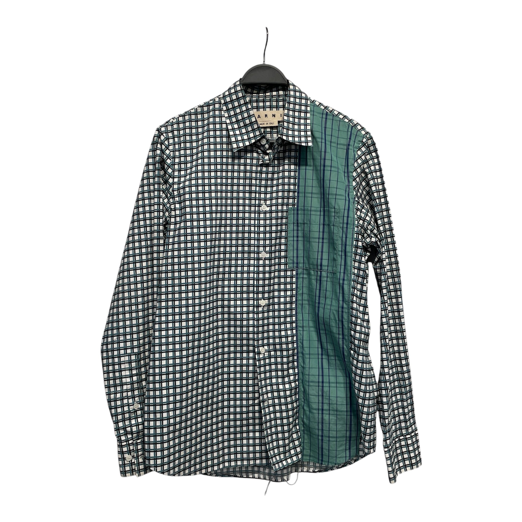 MARNI/Flannel Shirt/50/Cotton/IDG/PLAID/STRIPES/BLUE/COLLAR view 1